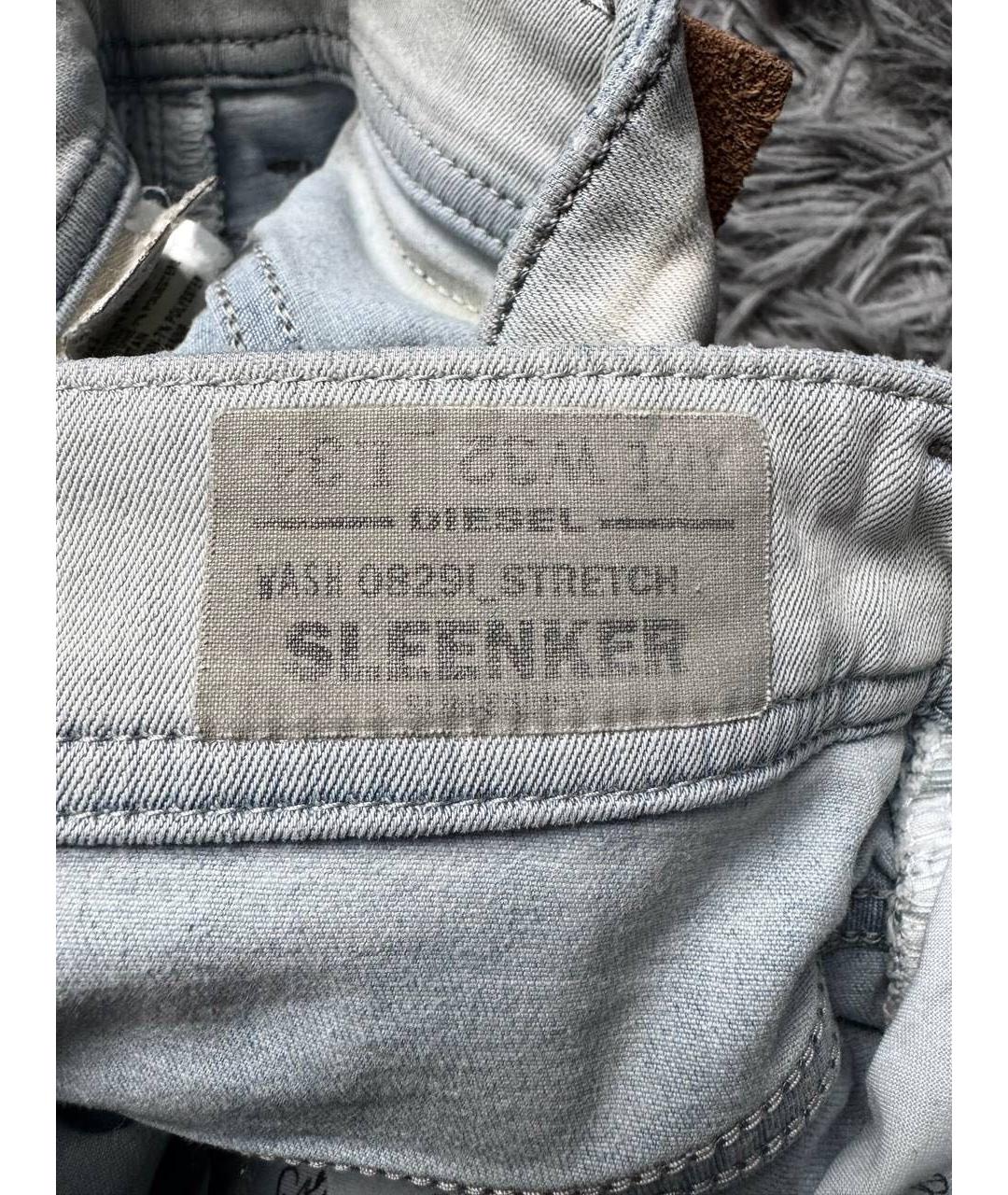 DIESEL Голубые хлопковые джинсы скинни, фото 5