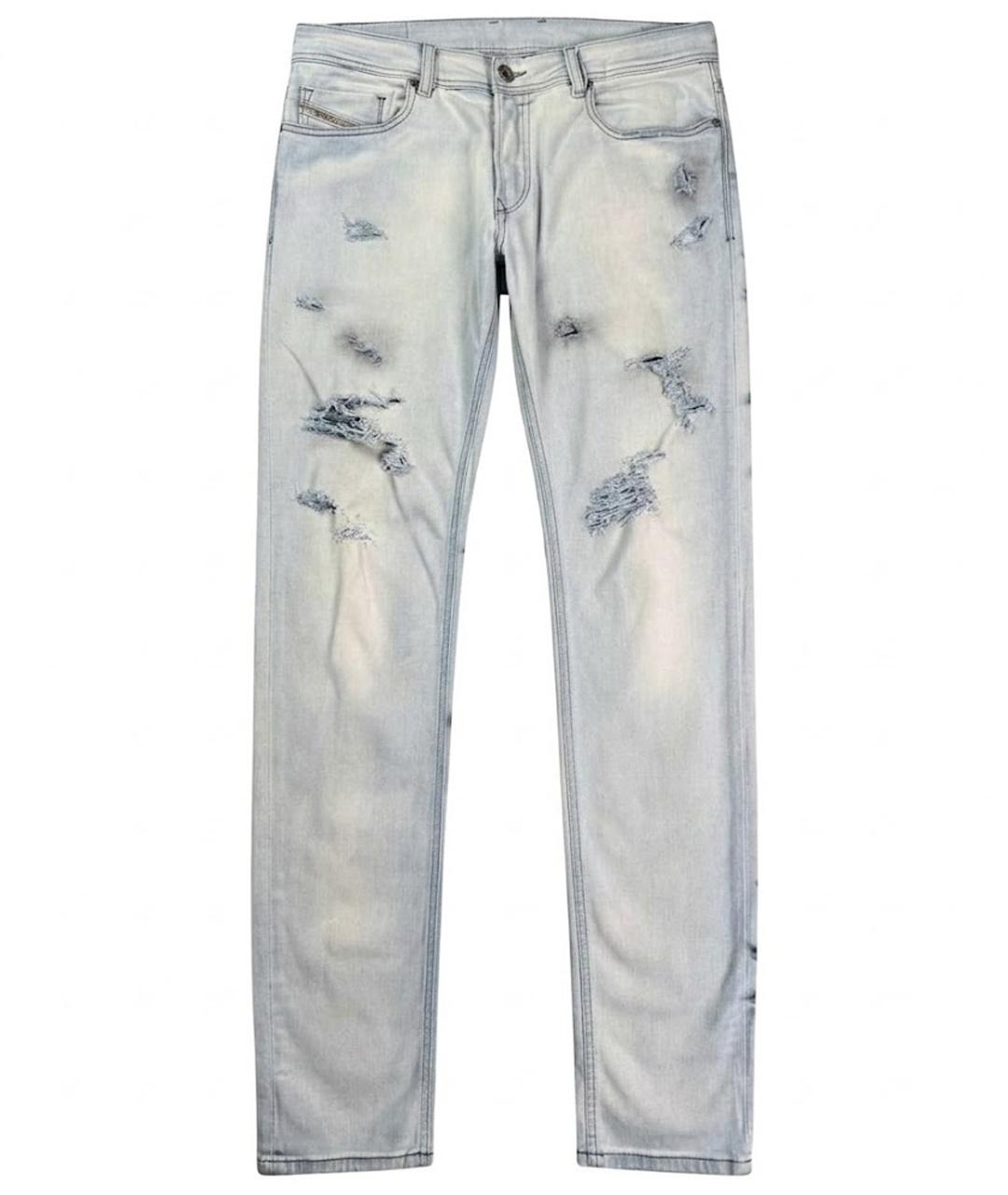 DIESEL Голубые хлопковые джинсы скинни, фото 1