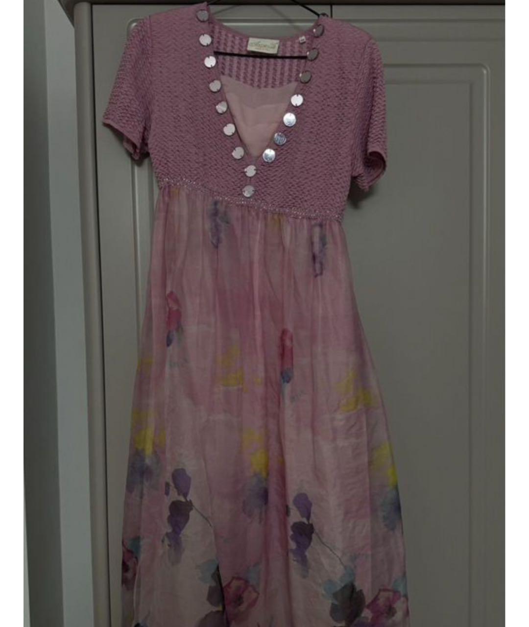 ANTONELLI Розовое шифоновое вечернее платье, фото 5