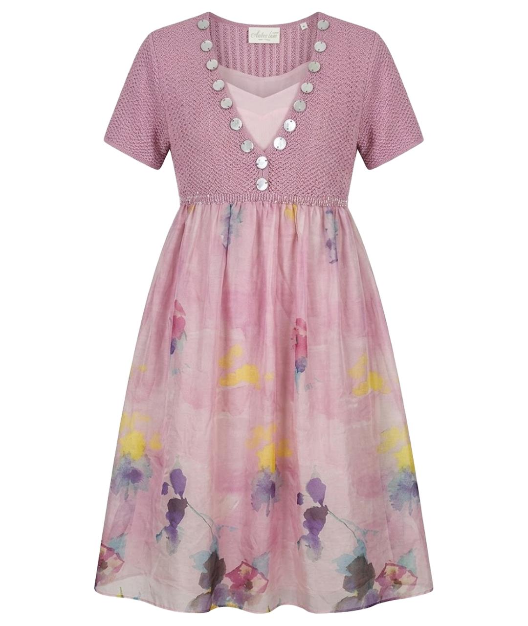 ANTONELLI Розовое шифоновое вечернее платье, фото 1