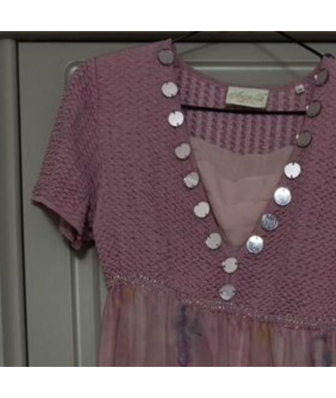 ANTONELLI Розовое шифоновое вечернее платье, фото 2