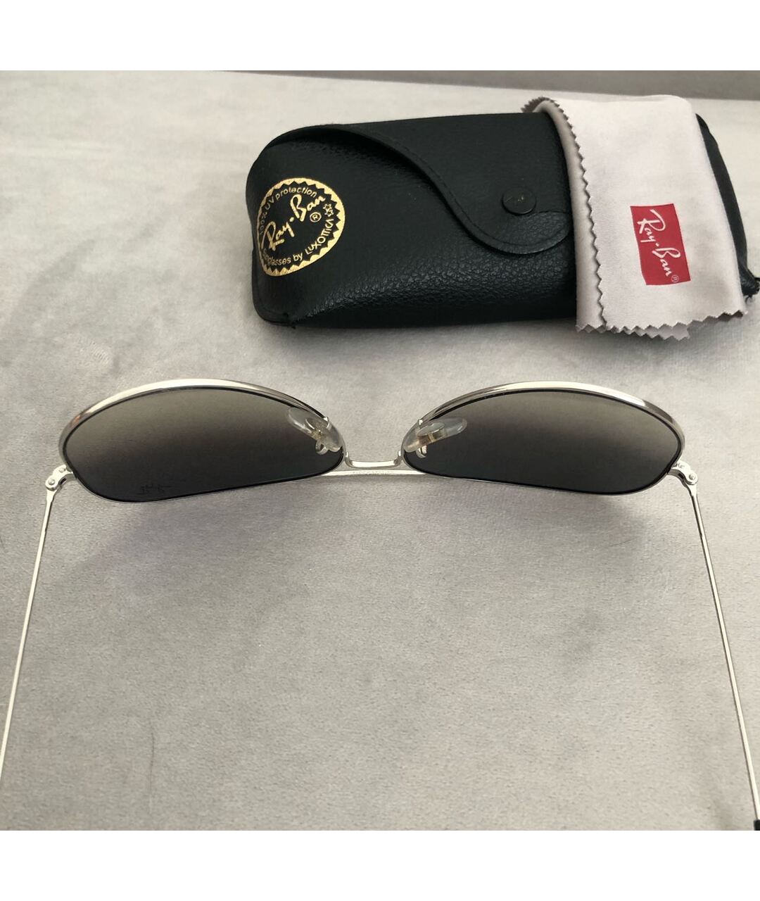 RAY BAN Серебряные металлические солнцезащитные очки, фото 5