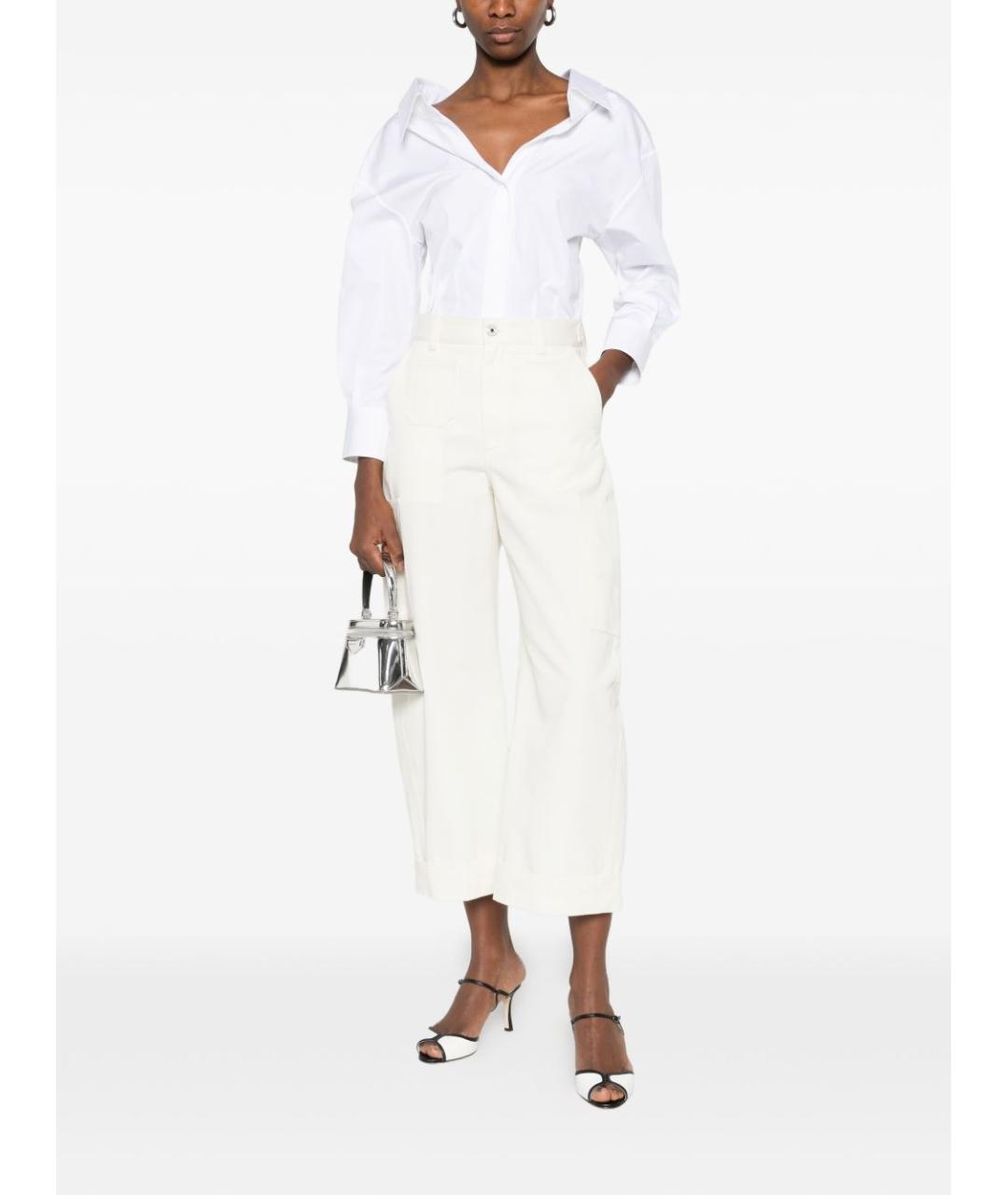 GIVENCHY Белые хлопковые прямые джинсы, фото 3