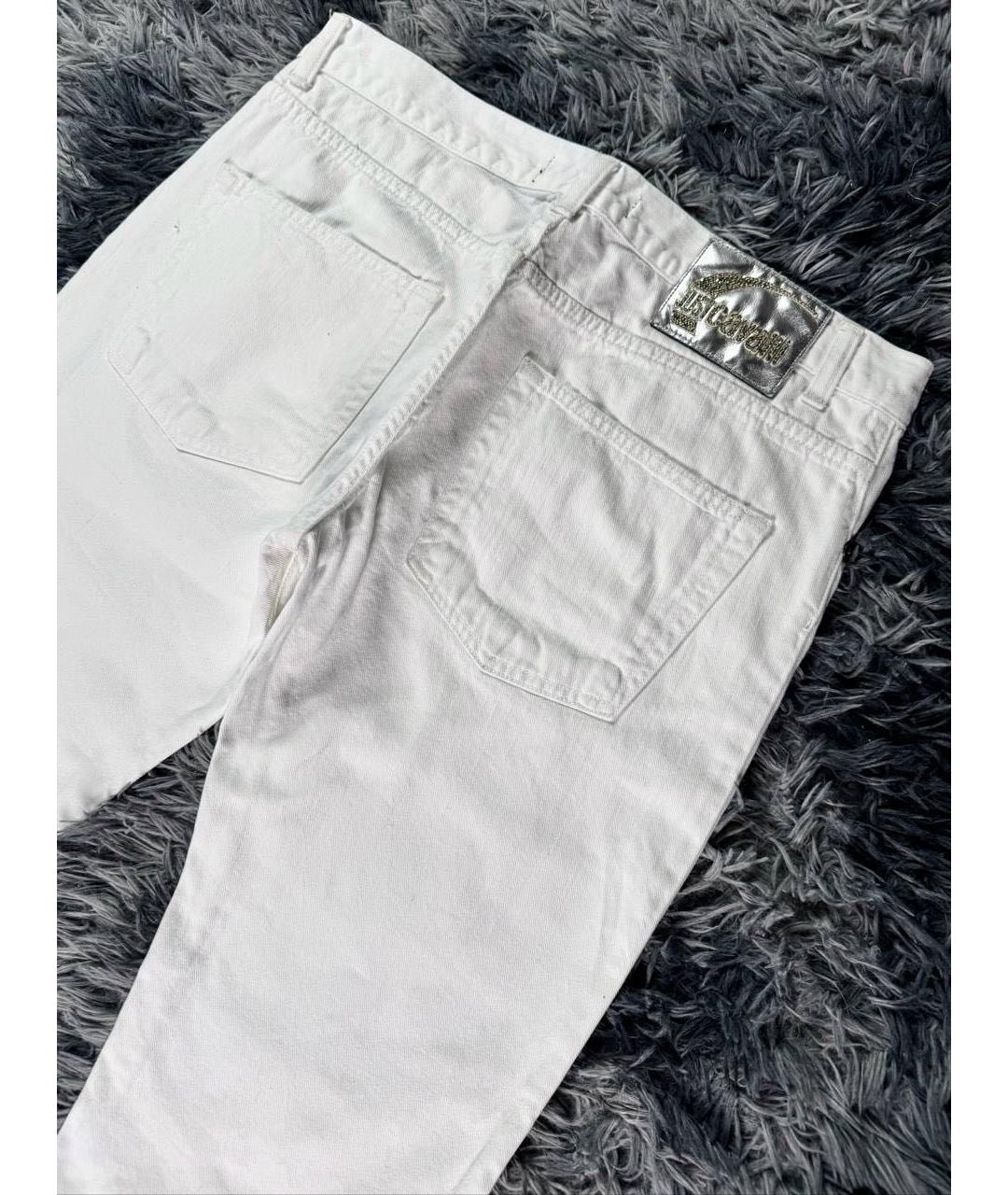 JUST CAVALLI Белые хлопковые джинсы скинни, фото 3