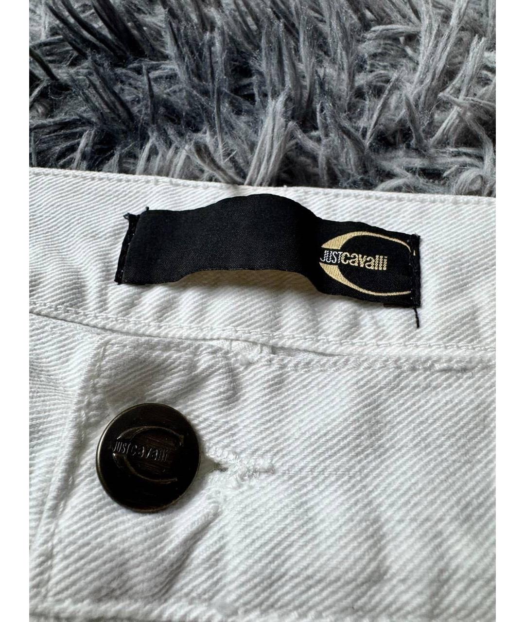 JUST CAVALLI Белые хлопковые джинсы скинни, фото 5