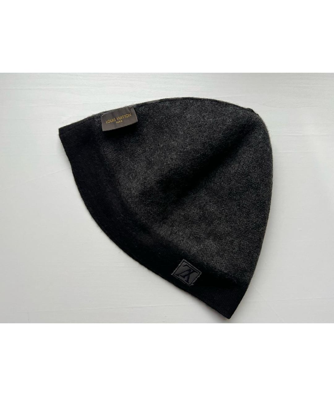 LOUIS VUITTON Антрацитовая шерстяная шапка, фото 4
