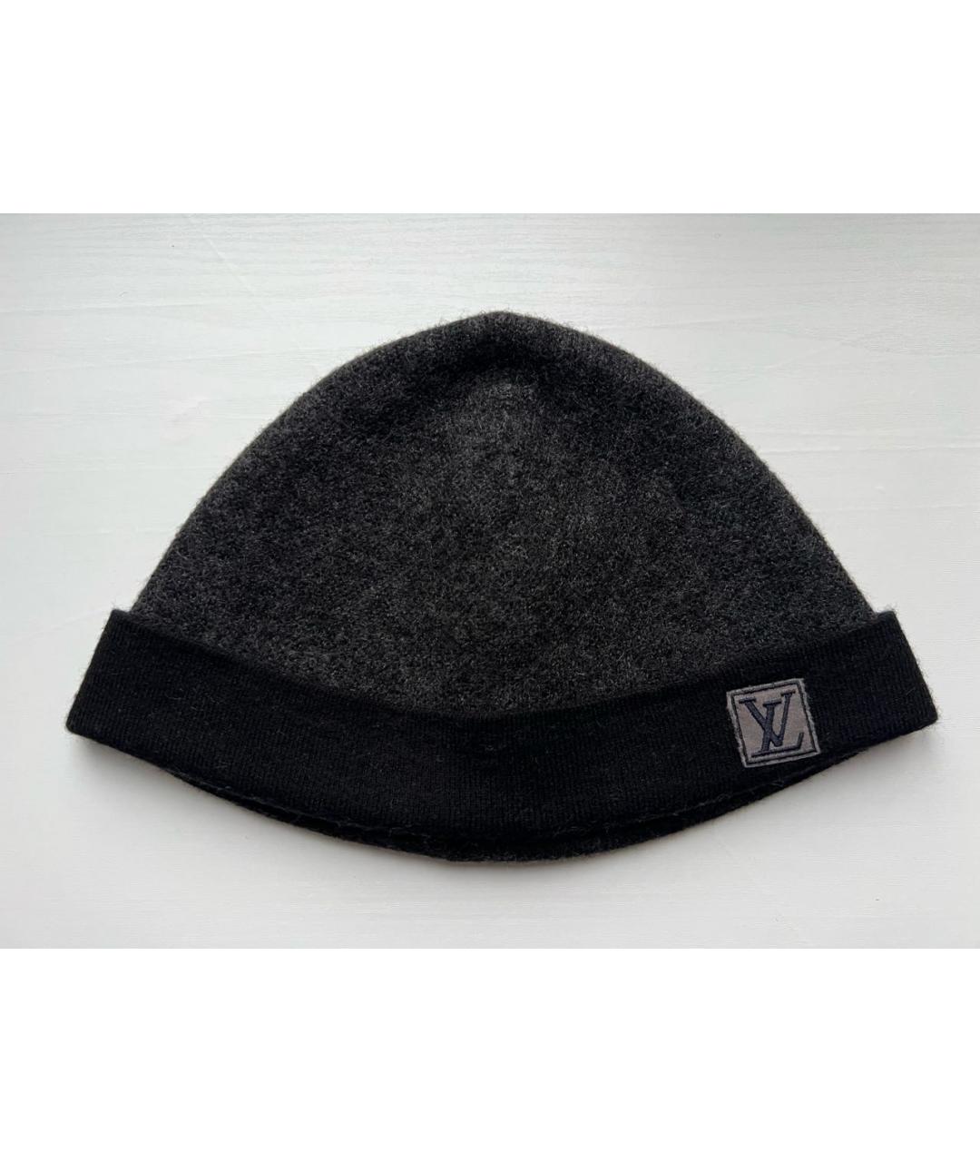LOUIS VUITTON Антрацитовая шерстяная шапка, фото 8