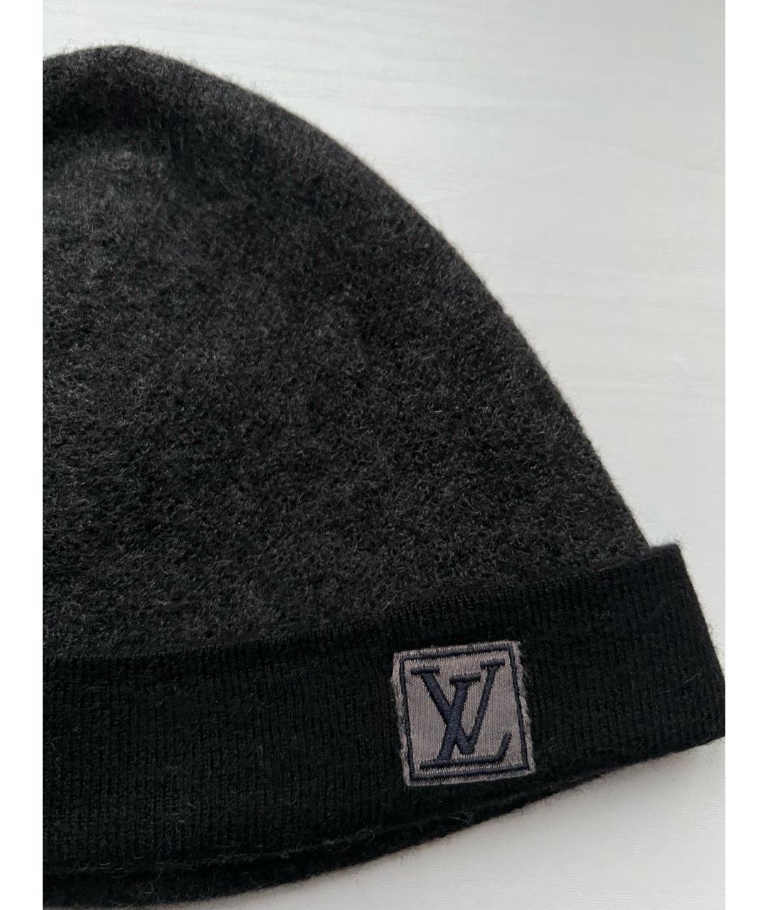 LOUIS VUITTON Антрацитовая шерстяная шапка, фото 3