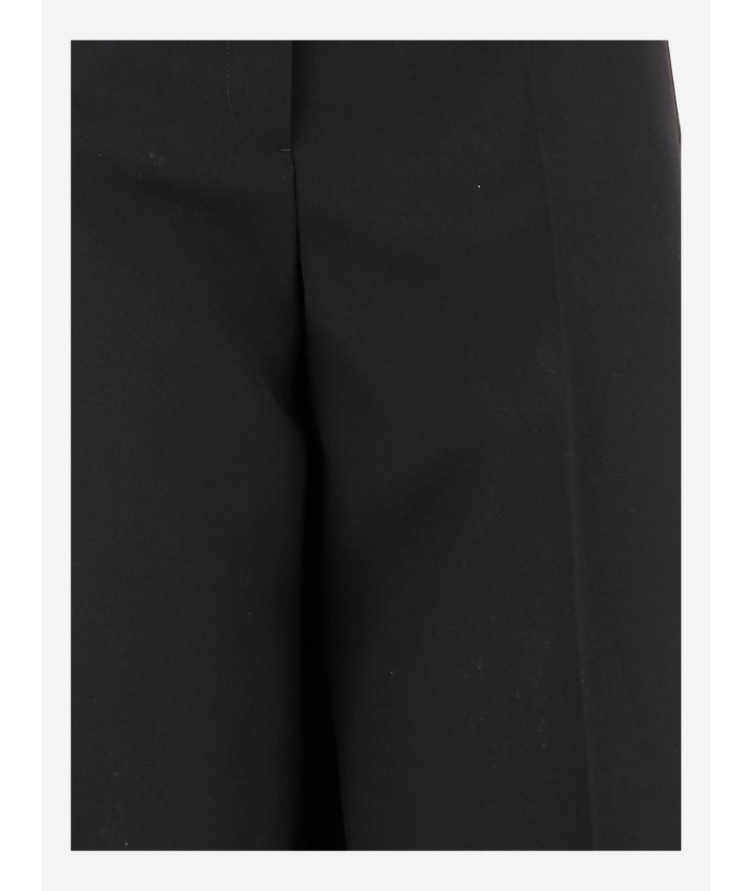 JIL SANDER Черные хлопковые прямые брюки, фото 3