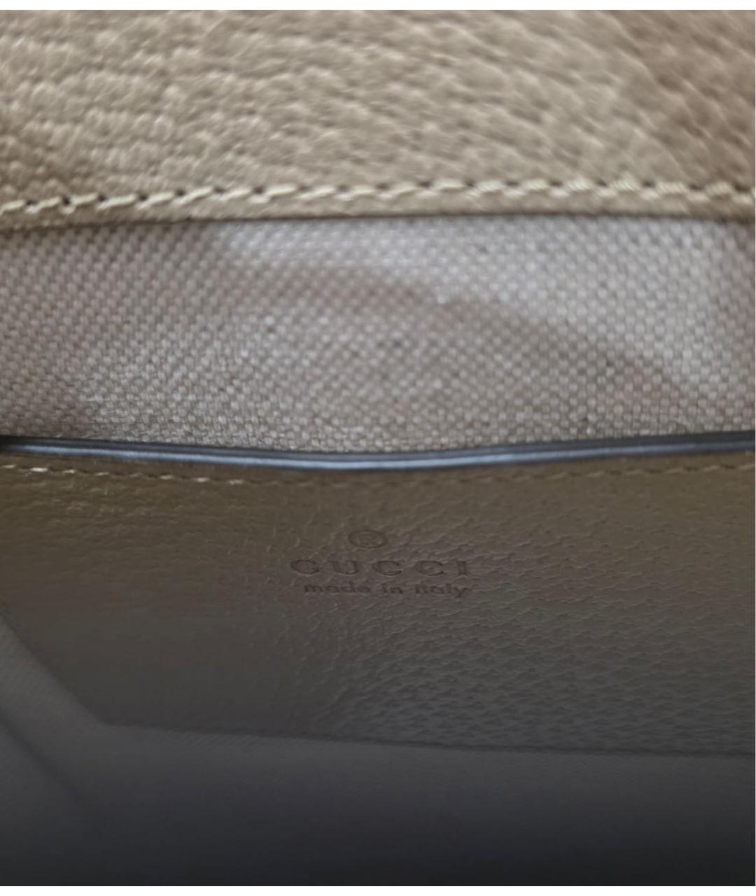 GUCCI Бежевая кожаная сумка с короткими ручками, фото 7