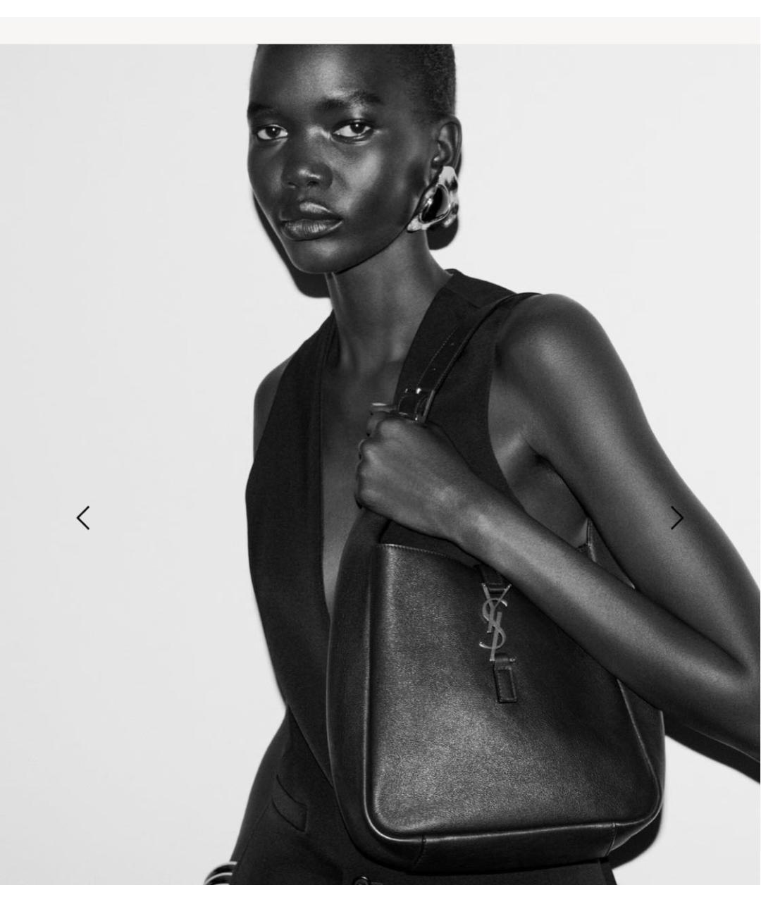 SAINT LAURENT Хаки кожаная сумка с короткими ручками, фото 2