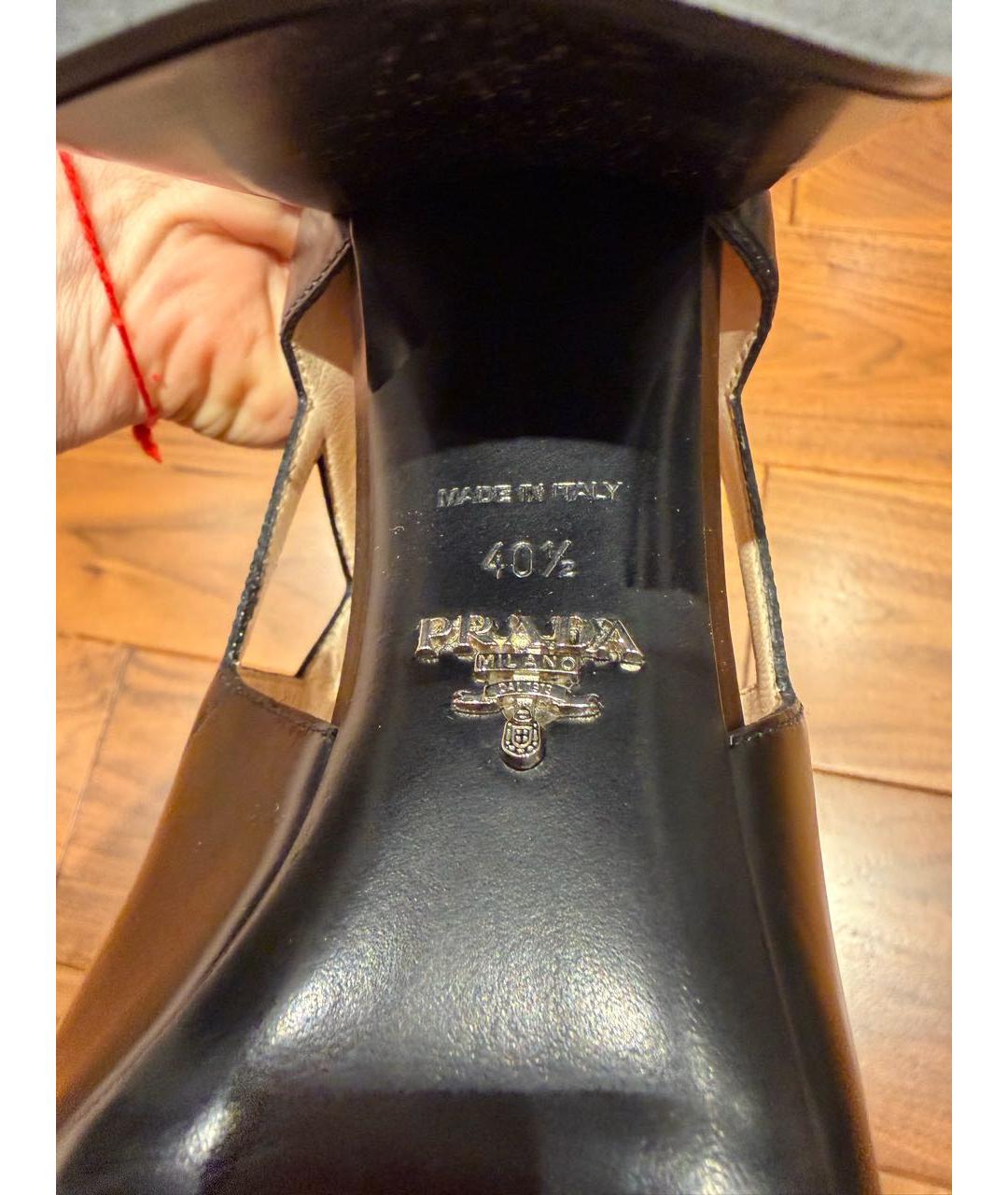 PRADA Черные кожаные туфли, фото 6