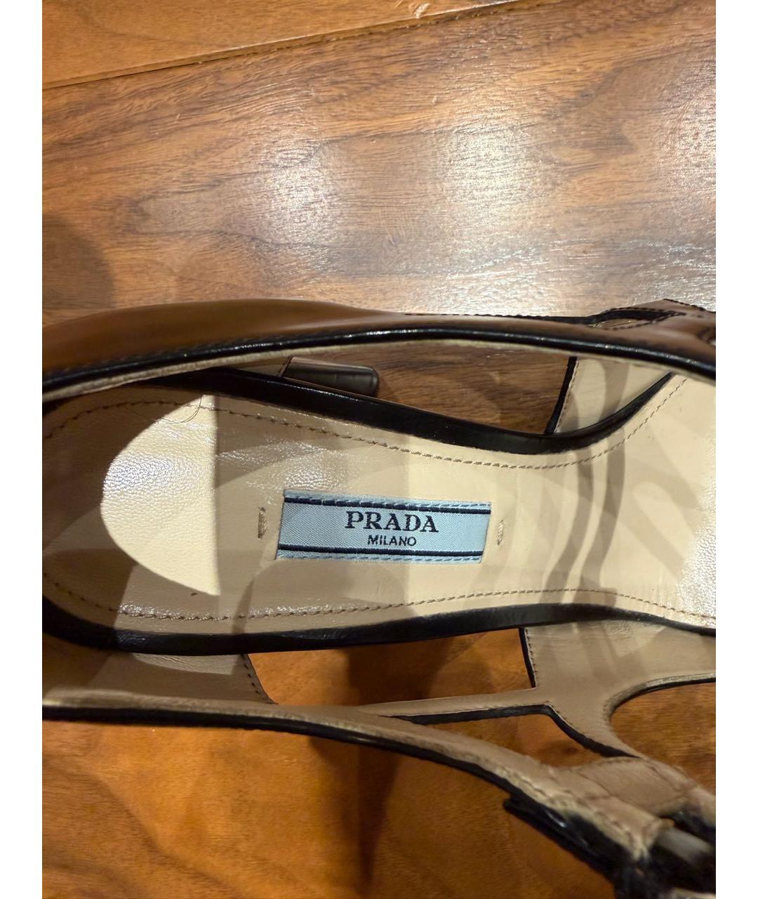 PRADA Черные кожаные туфли, фото 5