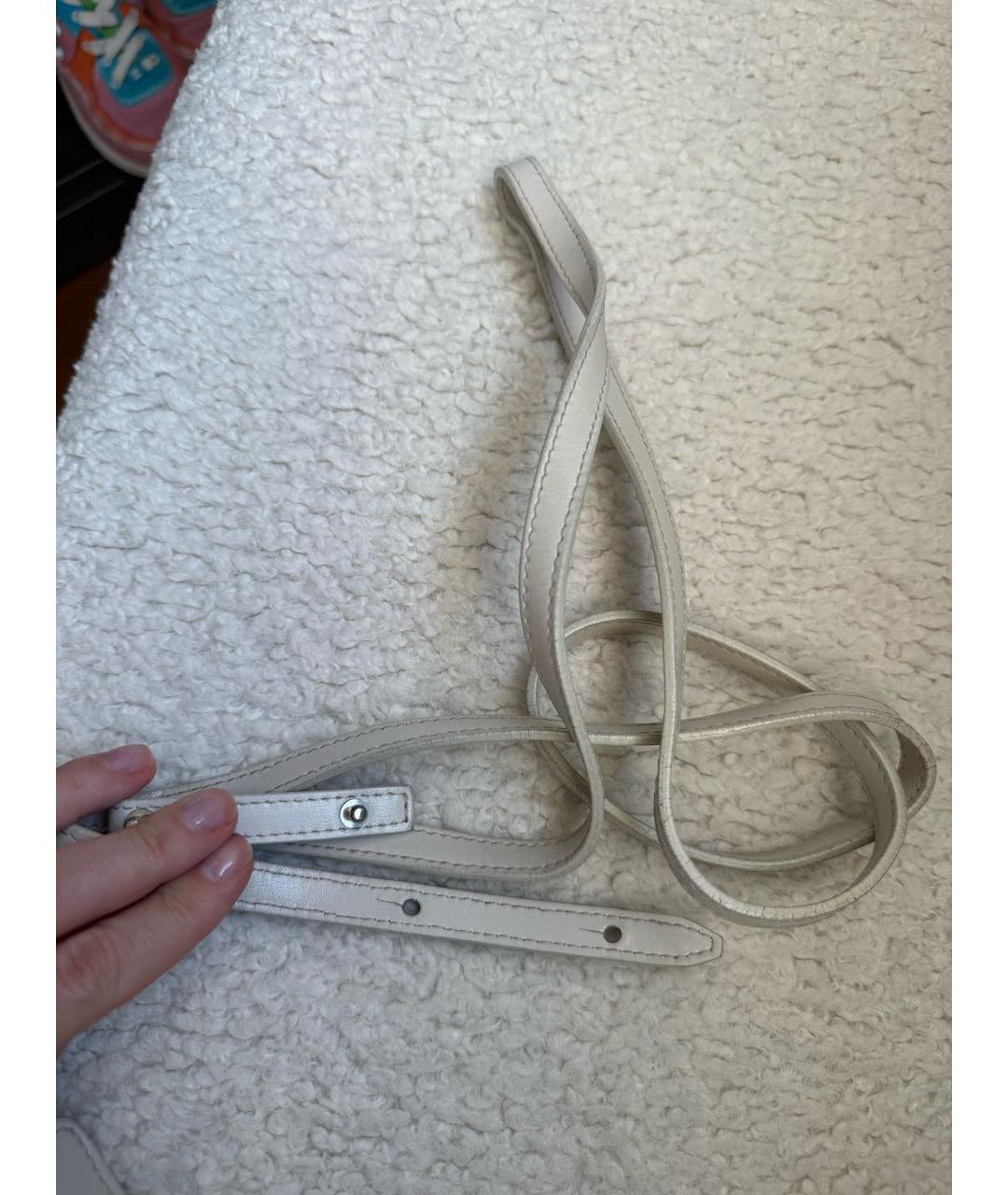 OFF-WHITE Белая кожаная сумка с короткими ручками, фото 6