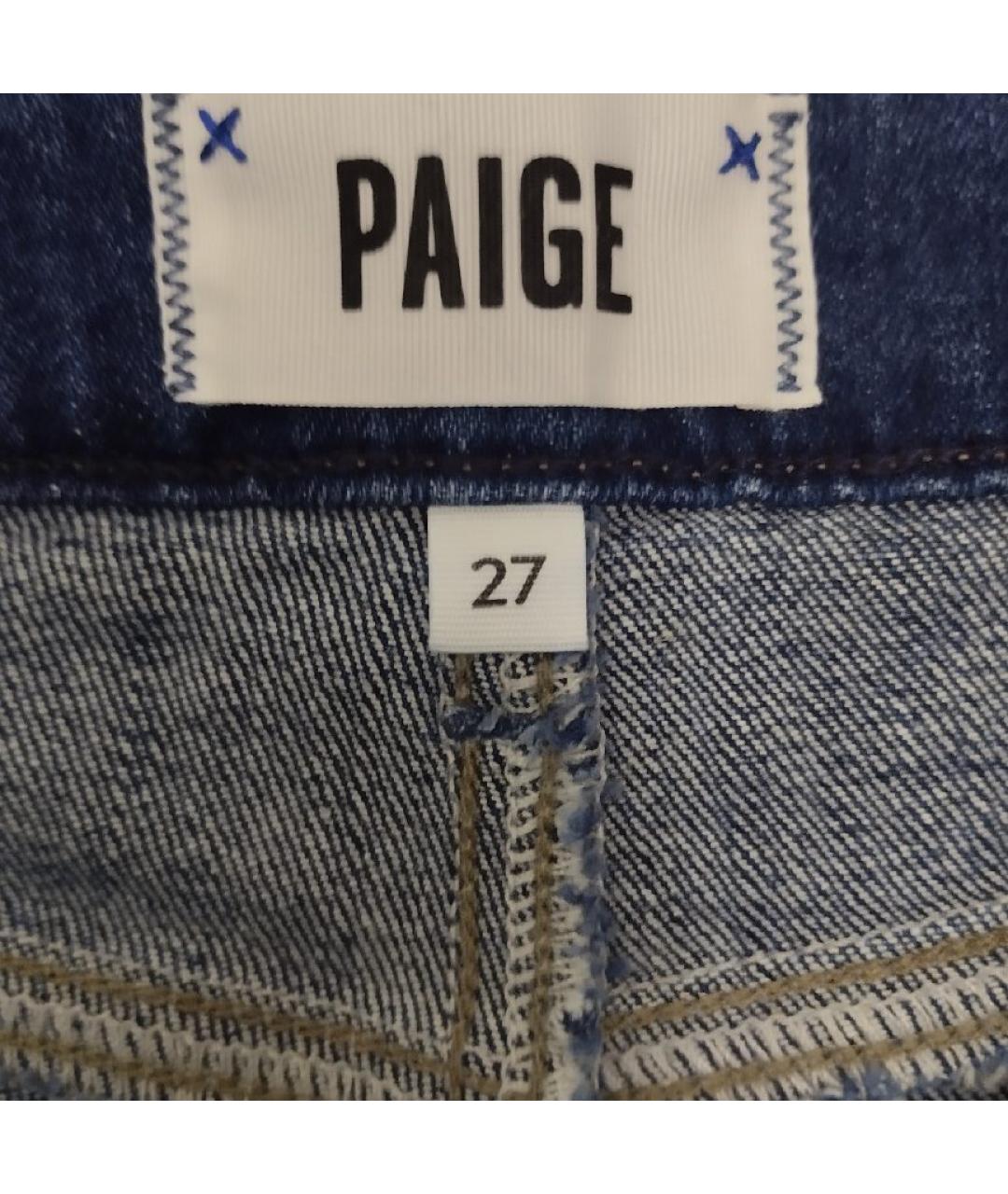 PAIGE Синие хлопко-эластановые джинсы клеш, фото 3