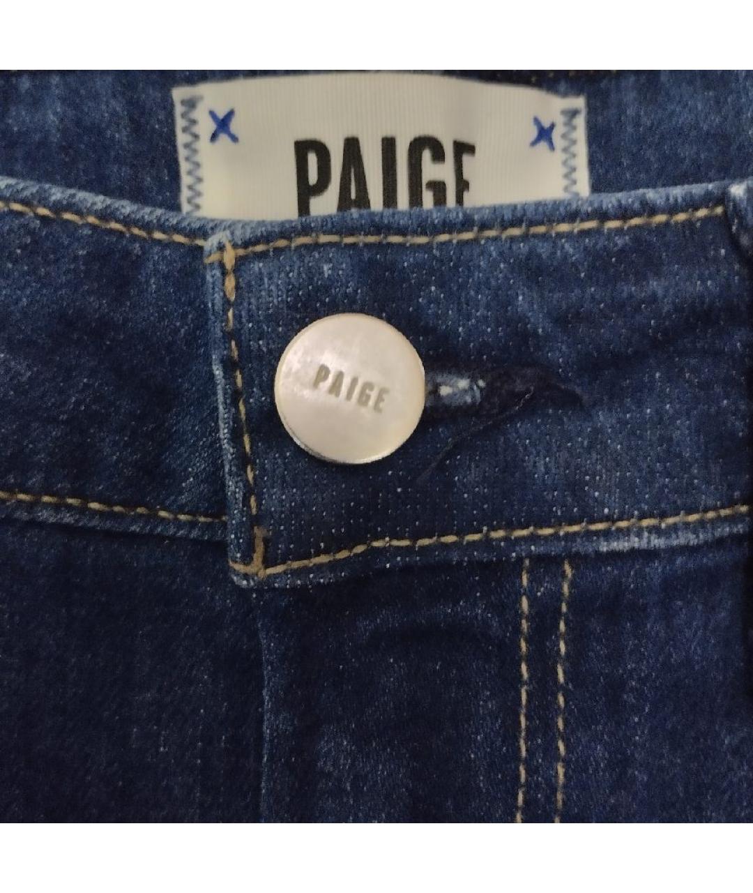 PAIGE Синие хлопко-эластановые джинсы клеш, фото 4