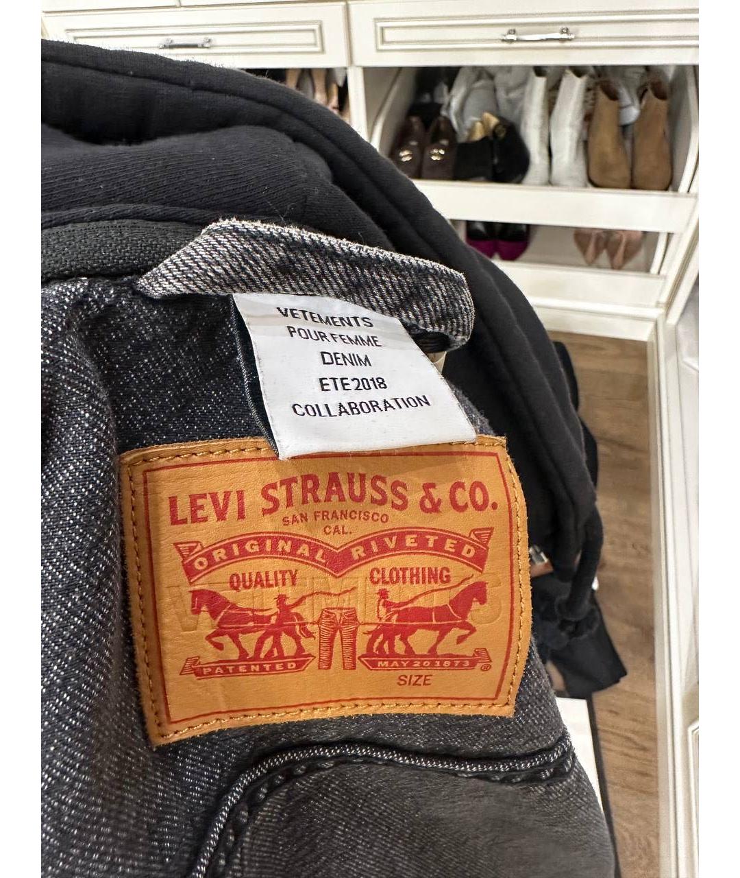 VETEMENTS Серая деним куртка, фото 2