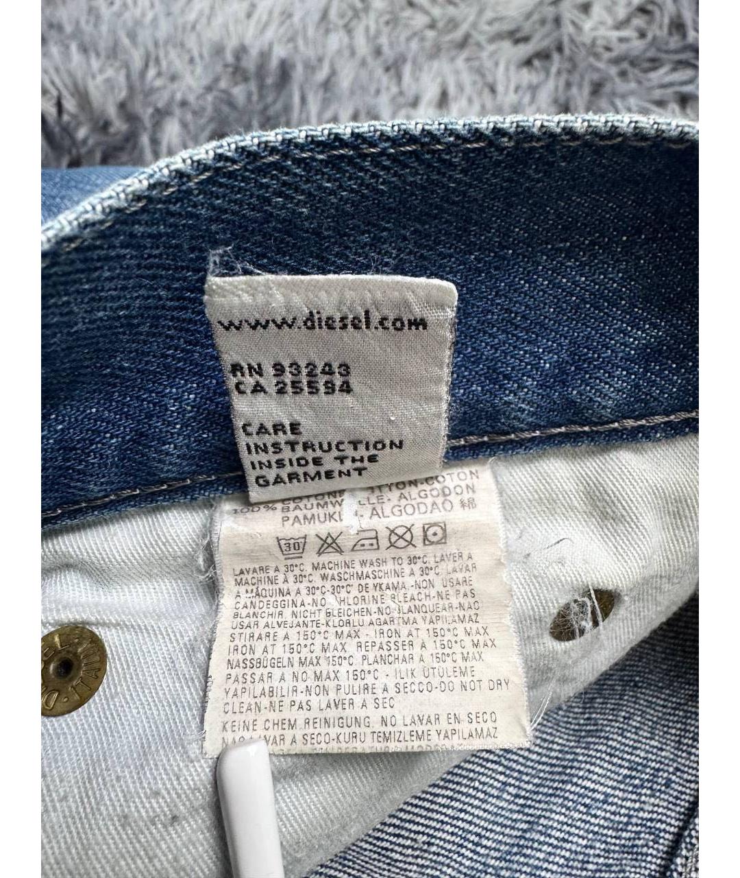 DIESEL Голубые хлопковые джинсы, фото 5