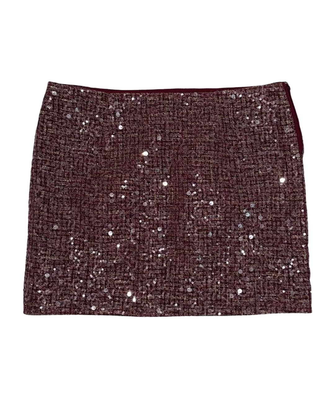 ROTATE Бордовая хлопковая юбка мини, фото 1