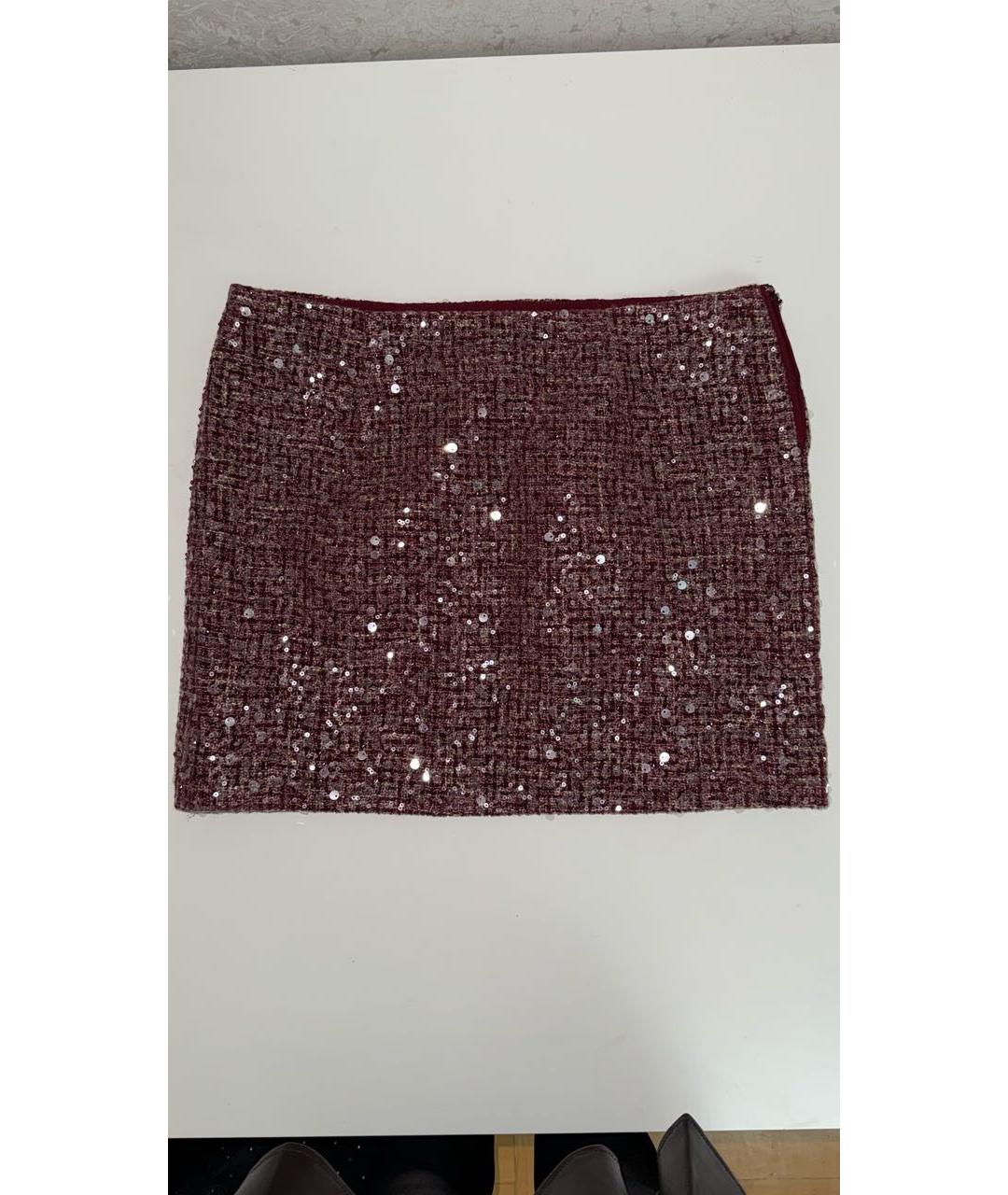 ROTATE Бордовая хлопковая юбка мини, фото 2