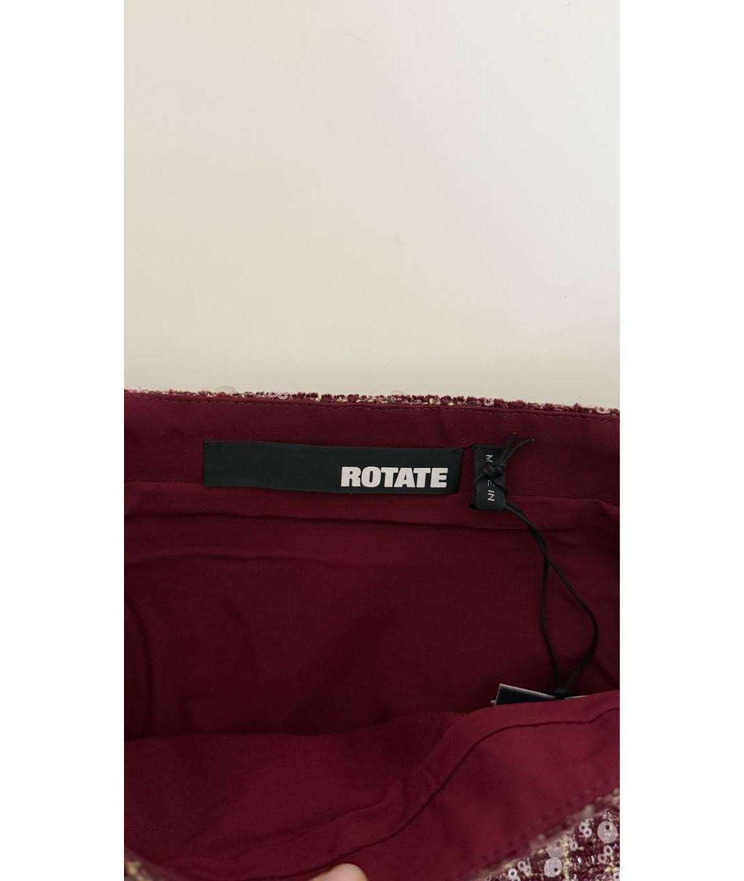 ROTATE Бордовая хлопковая юбка мини, фото 4