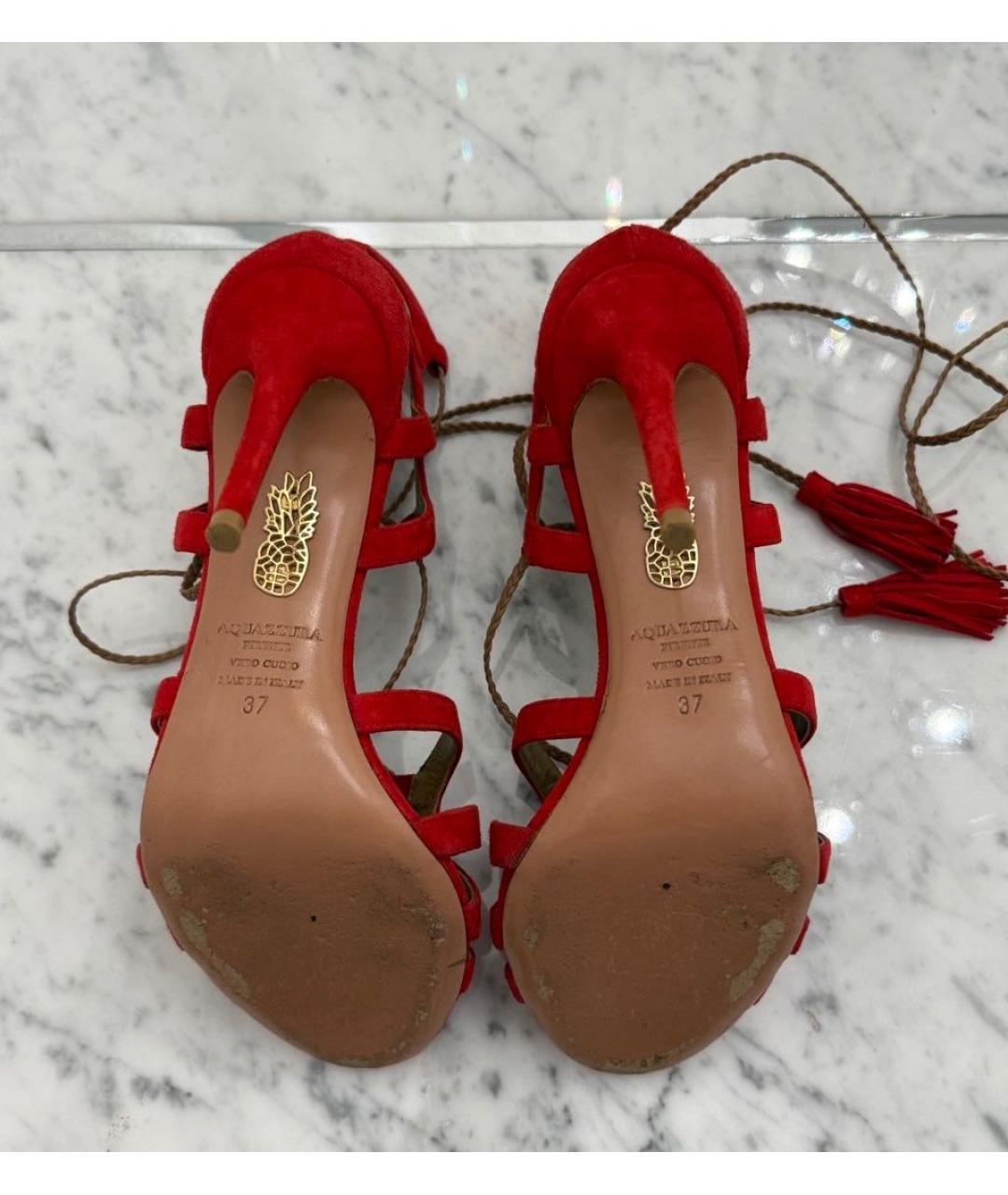 AQUAZZURA Красные замшевые туфли, фото 4