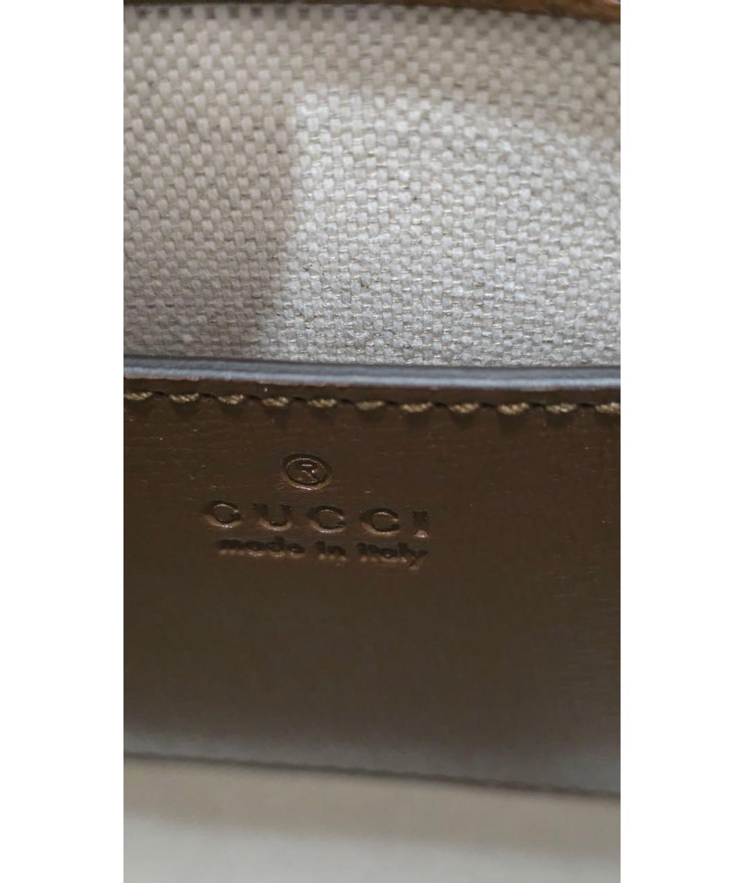 GUCCI Коричневая кожаная сумка с короткими ручками, фото 7