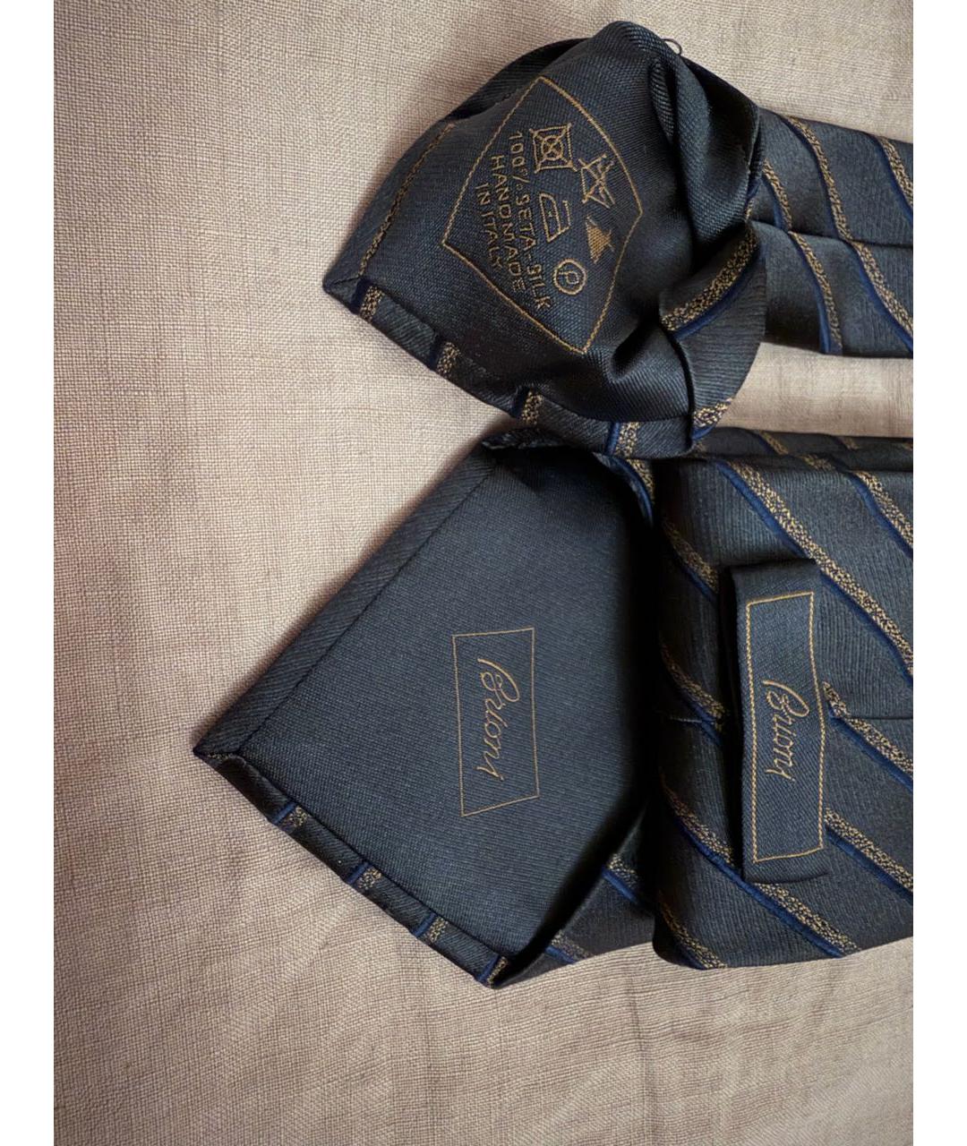 BRIONI Темно-синий шелковый галстук, фото 3