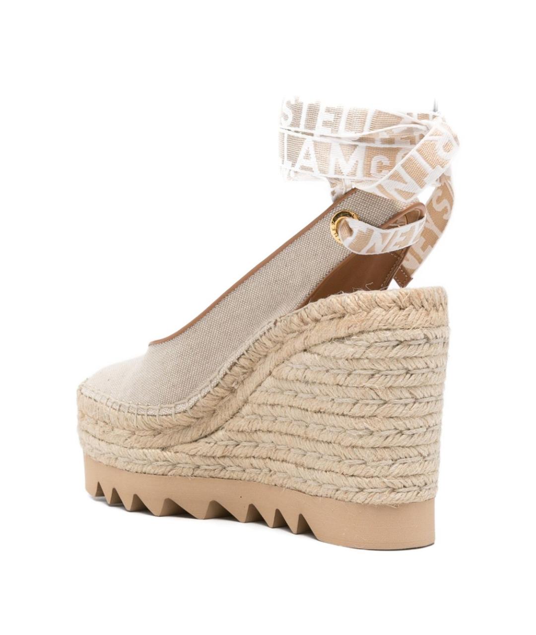 STELLA MCCARTNEY Бежевые текстильные босоножки, фото 2