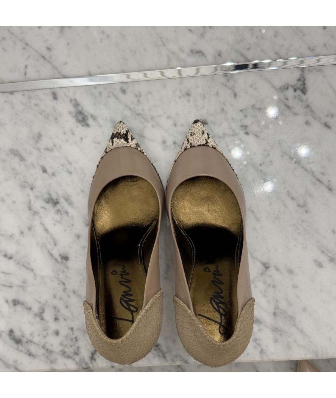 LANVIN Бежевые туфли из экзотической кожи, фото 3