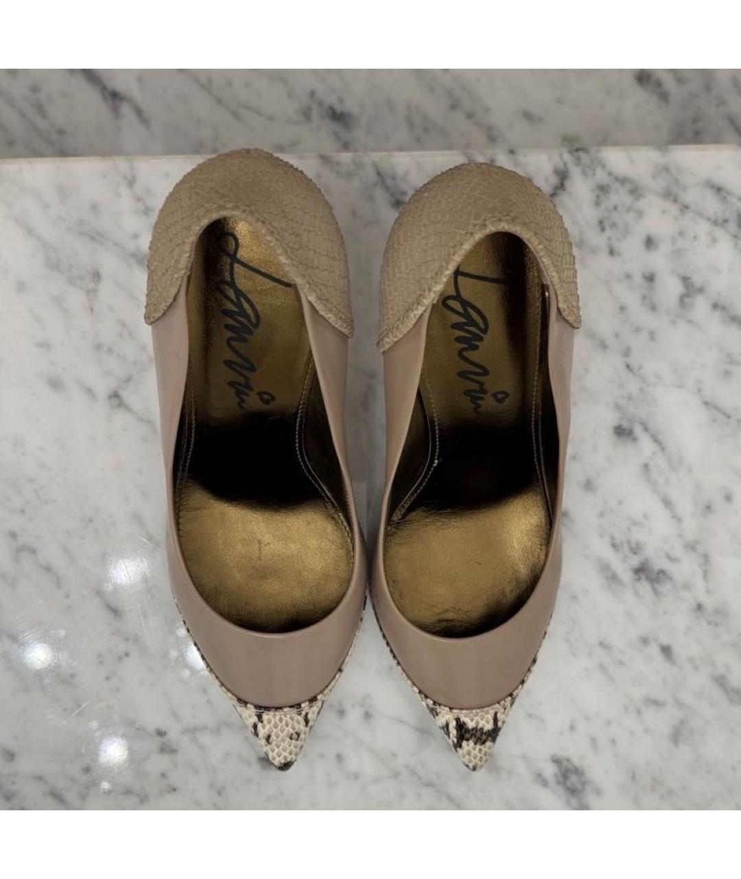 LANVIN Бежевые туфли из экзотической кожи, фото 2