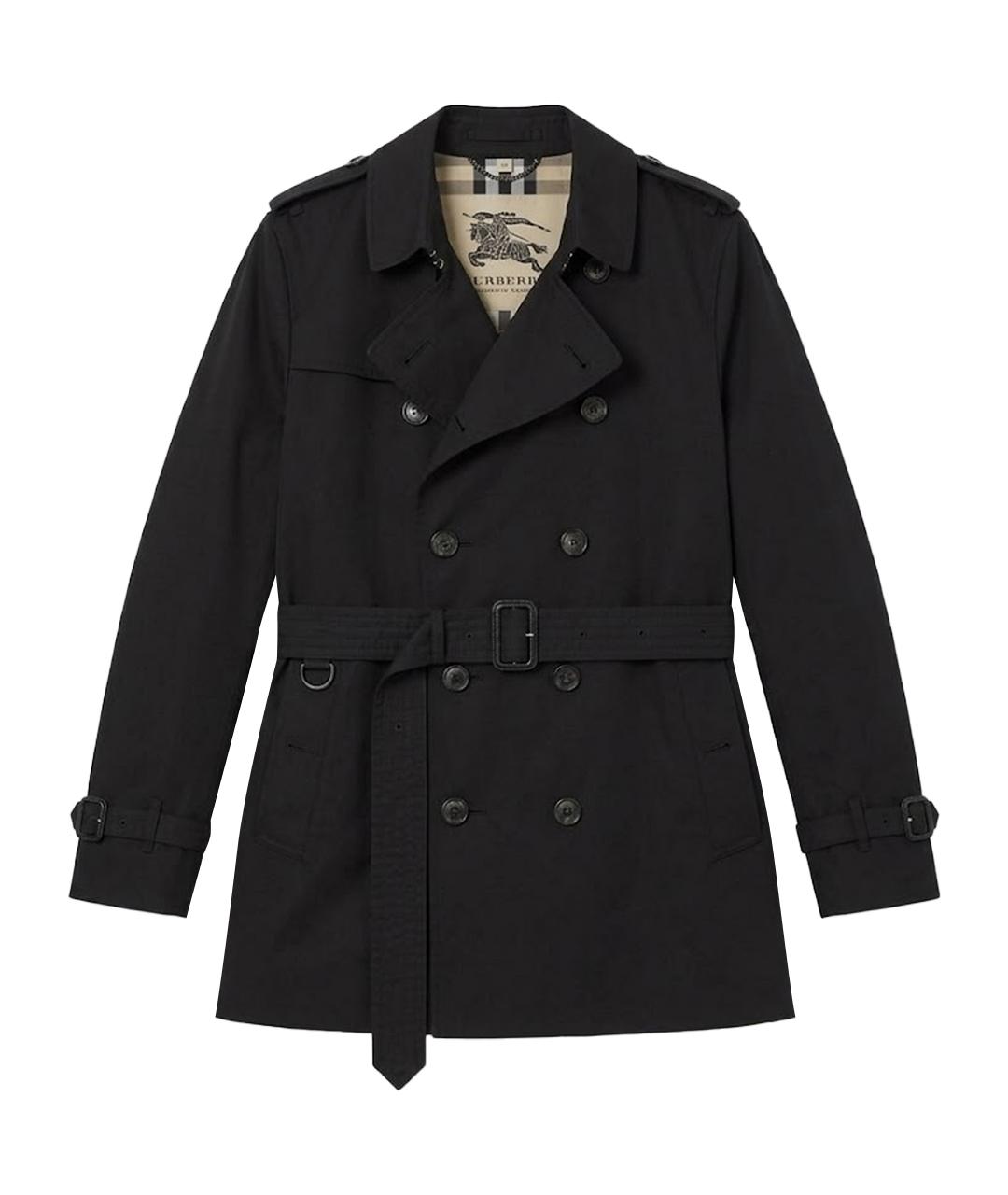 BURBERRY Черный хлопковый тренч / плащ, фото 1