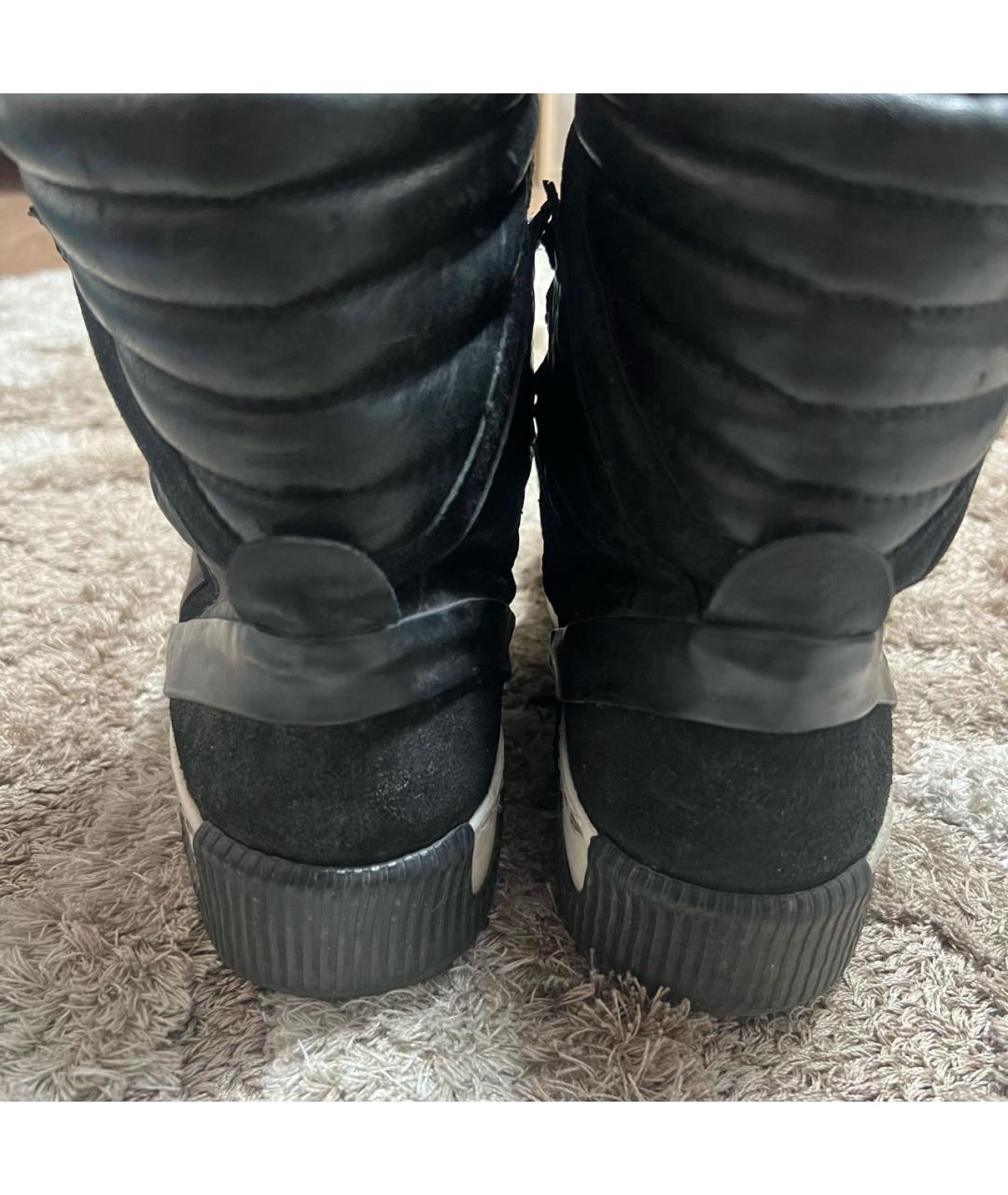 BORIS BIDJAN Черные кожаные высокие ботинки, фото 4