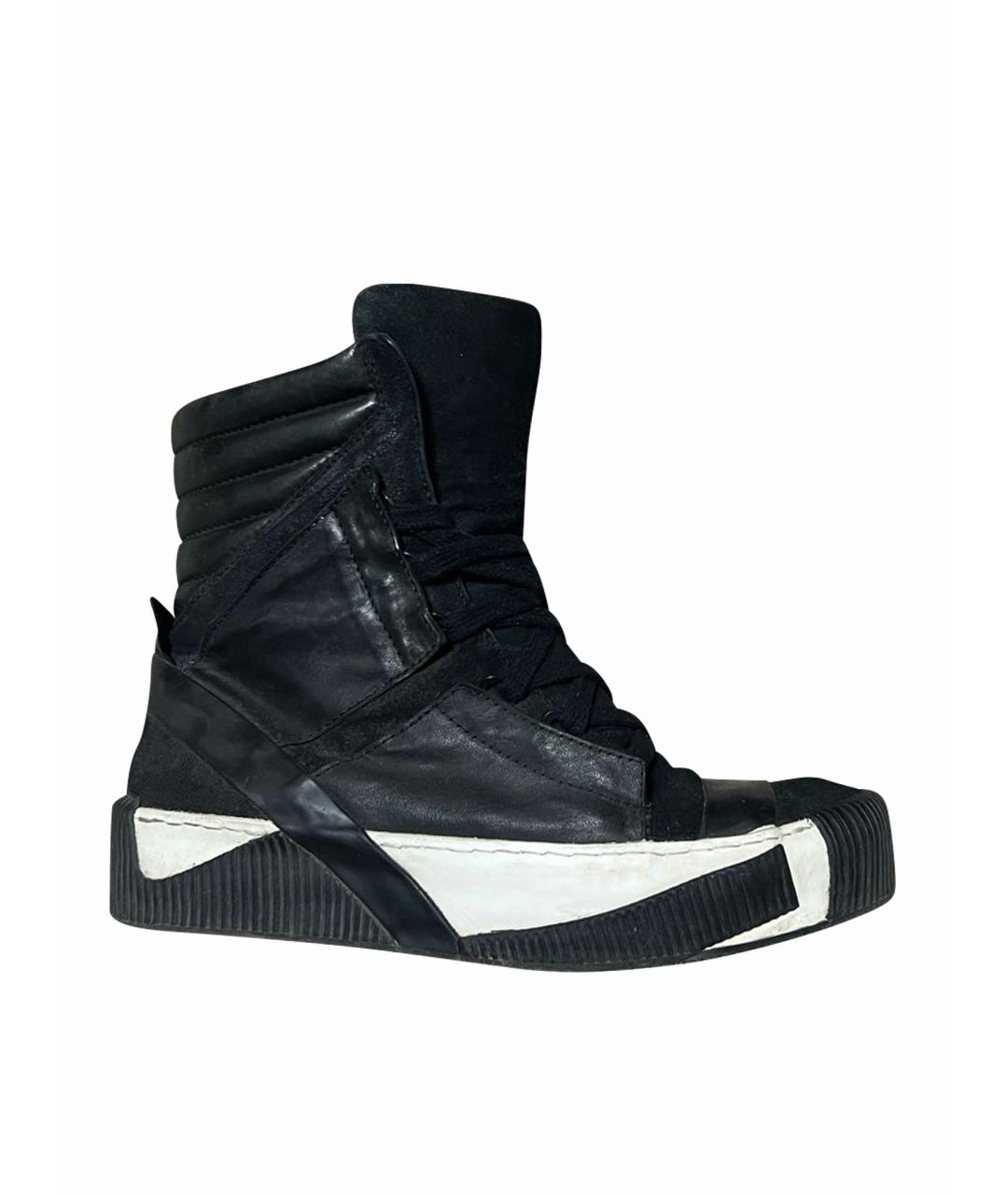 BORIS BIDJAN Черные кожаные высокие ботинки, фото 1