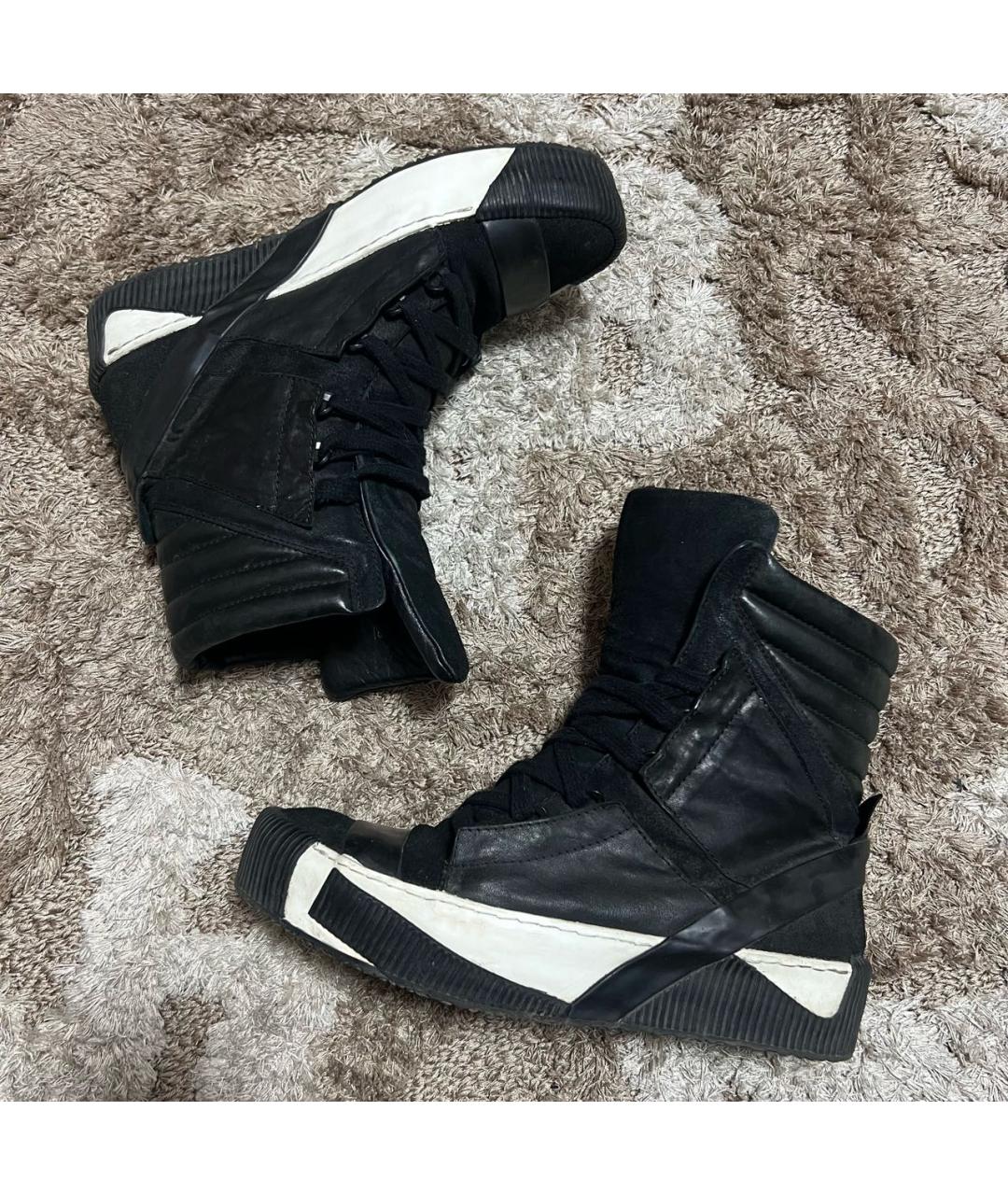 BORIS BIDJAN Черные кожаные высокие ботинки, фото 7