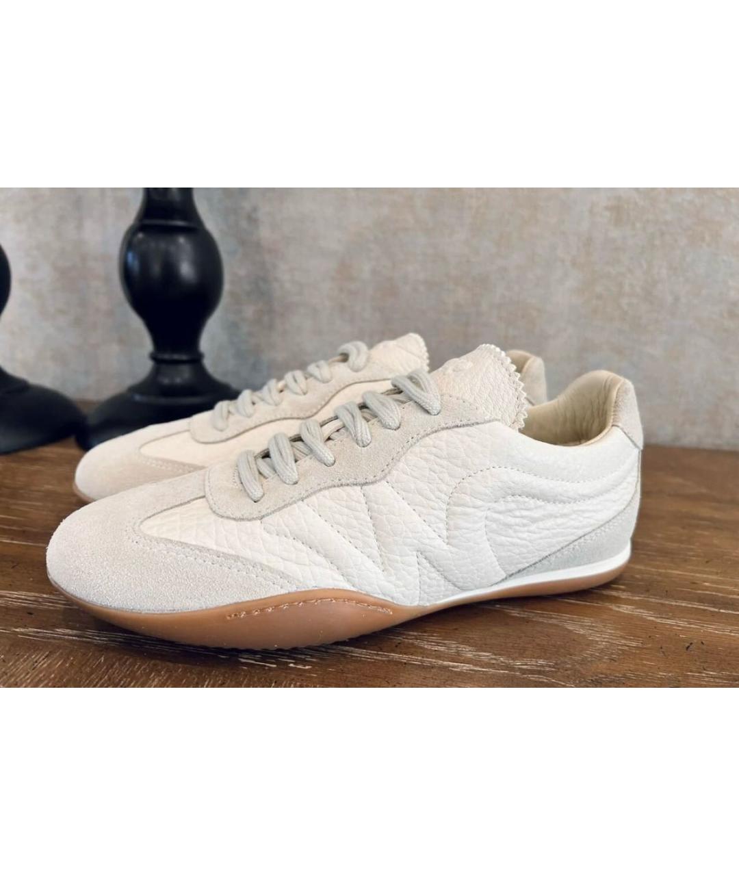 WEEKEND MAX MARA Белые кожаные кеды, фото 8