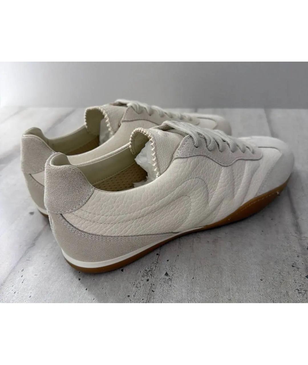 WEEKEND MAX MARA Белые кожаные кеды, фото 2