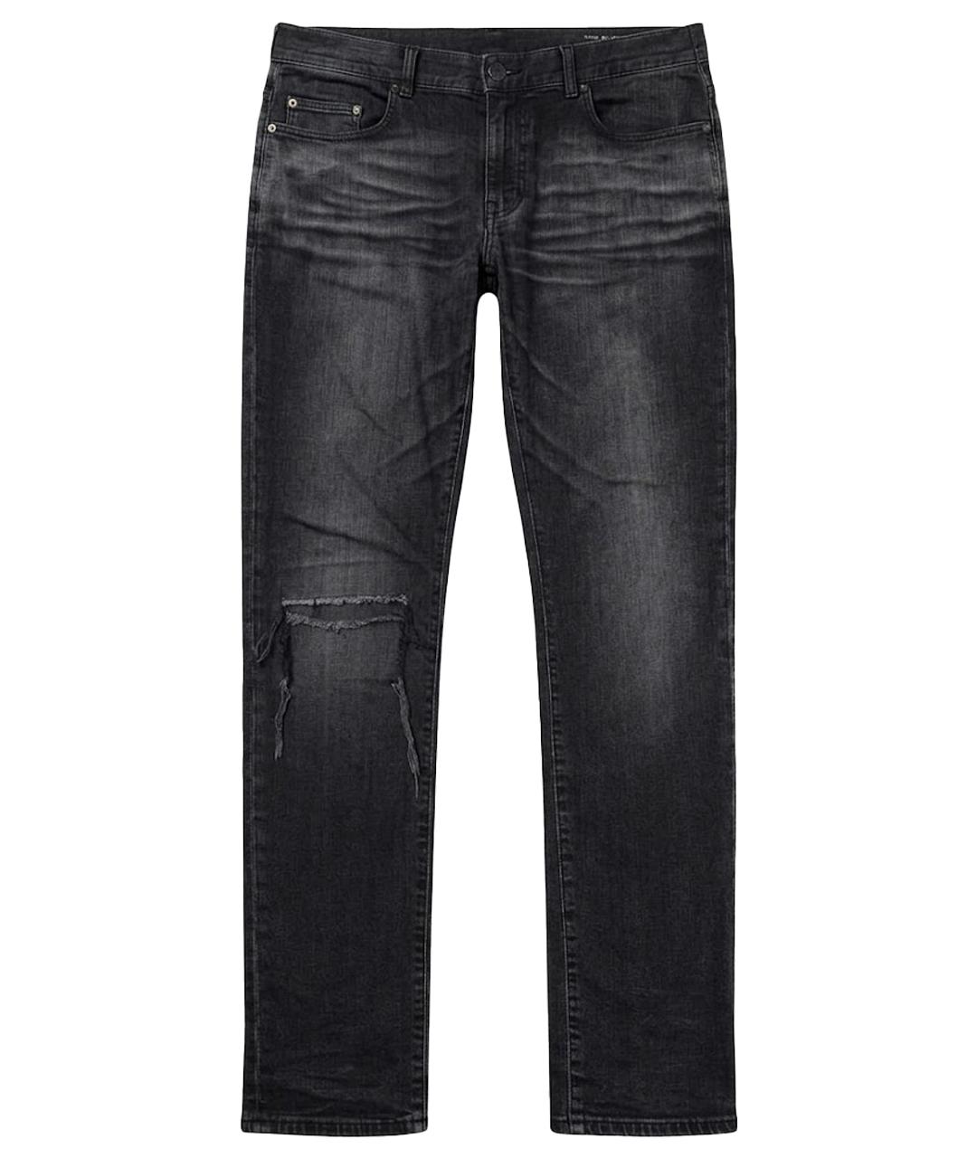 SAINT LAURENT Черные хлопковые джинсы скинни, фото 1