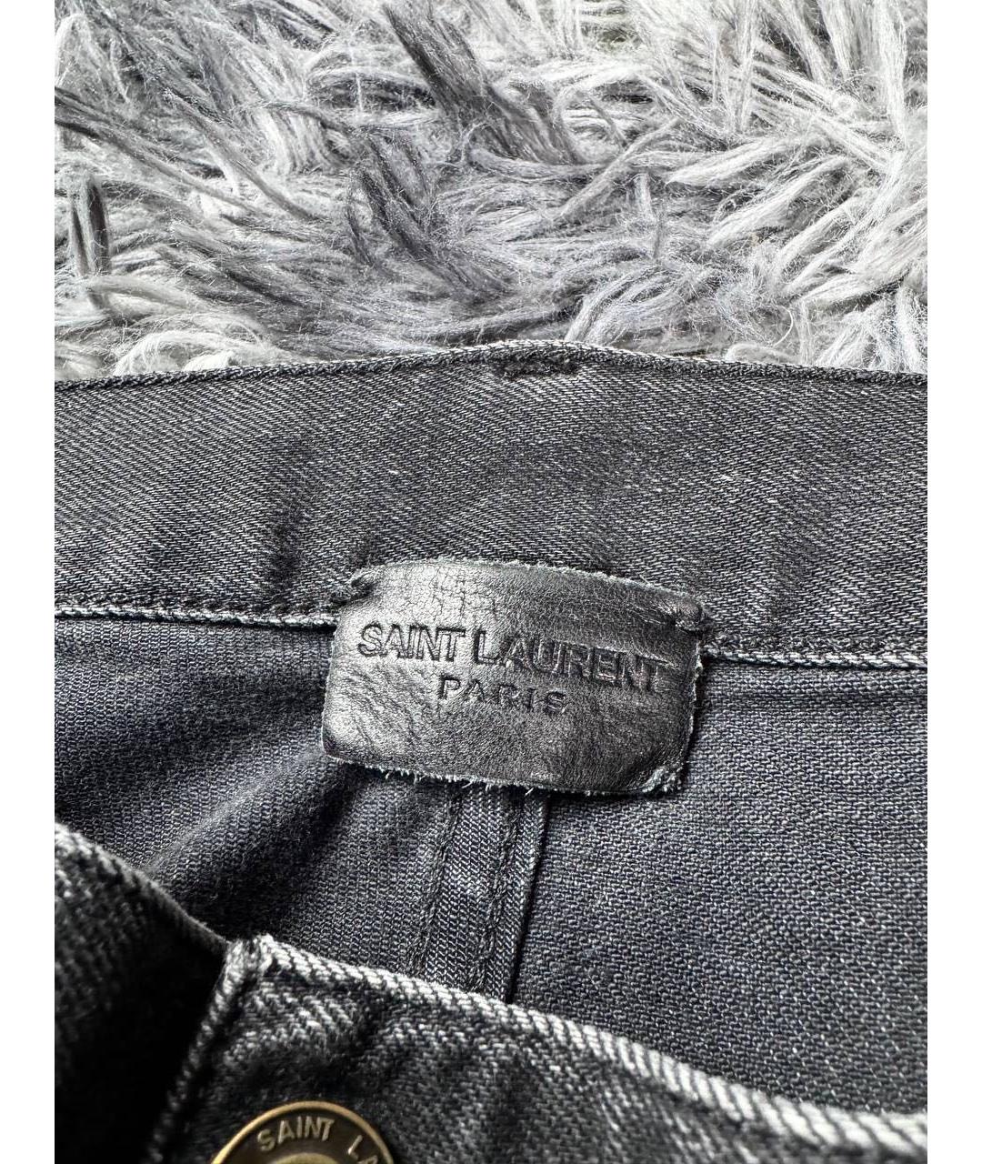 SAINT LAURENT Черные хлопковые джинсы скинни, фото 7