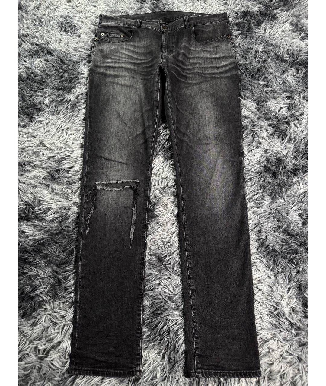 SAINT LAURENT Черные хлопковые джинсы скинни, фото 9