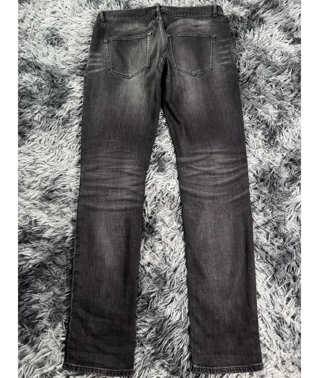 SAINT LAURENT Черные хлопковые джинсы скинни, фото 2