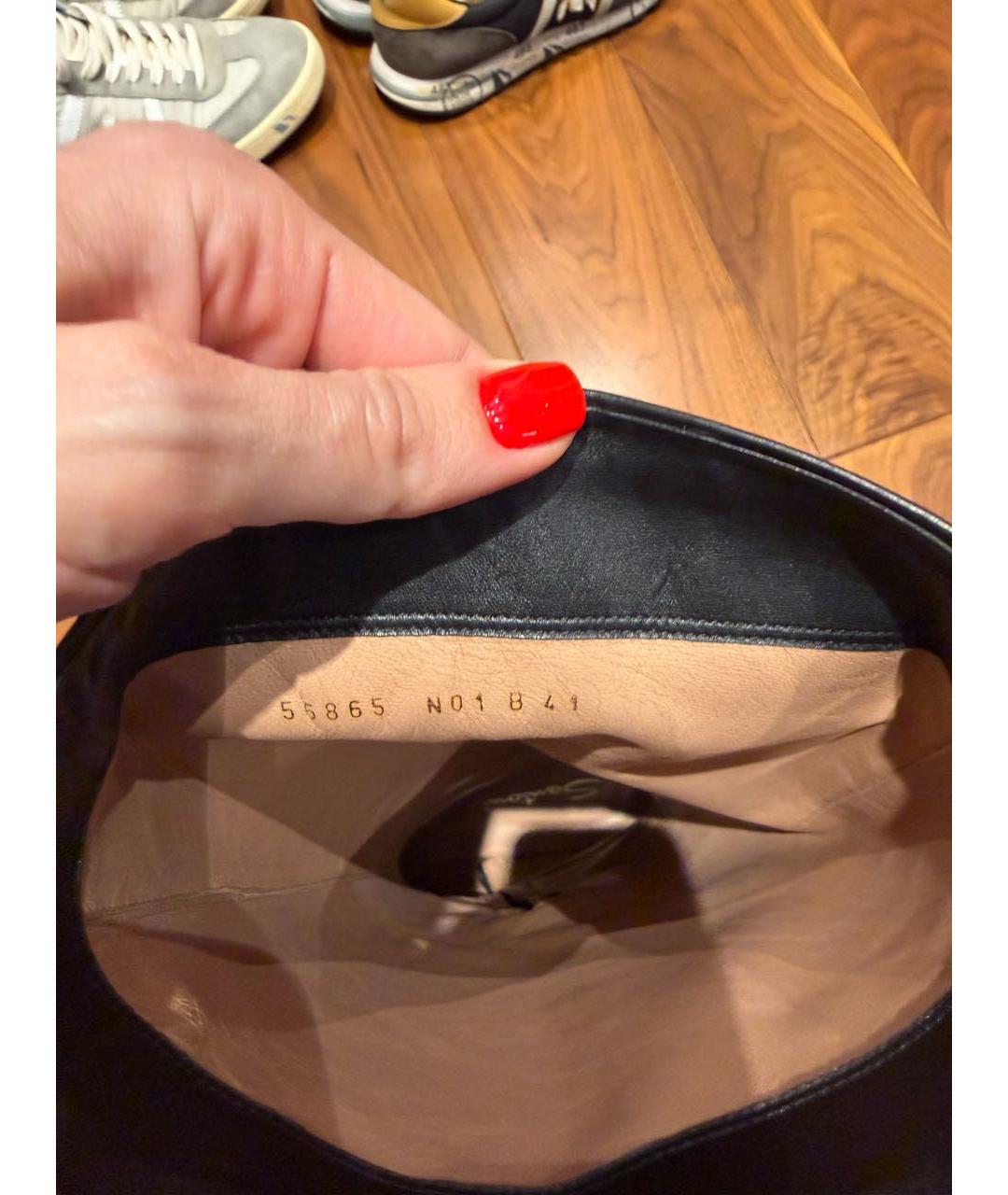 SANTONI Черные кожаные сапоги, фото 5