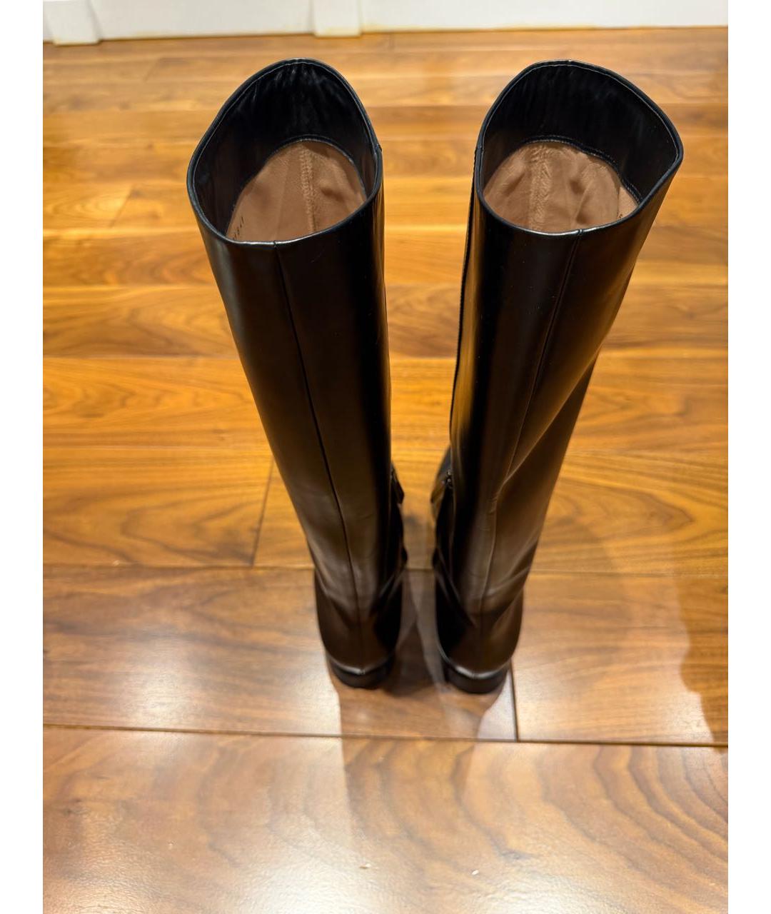 SANTONI Черные кожаные сапоги, фото 2