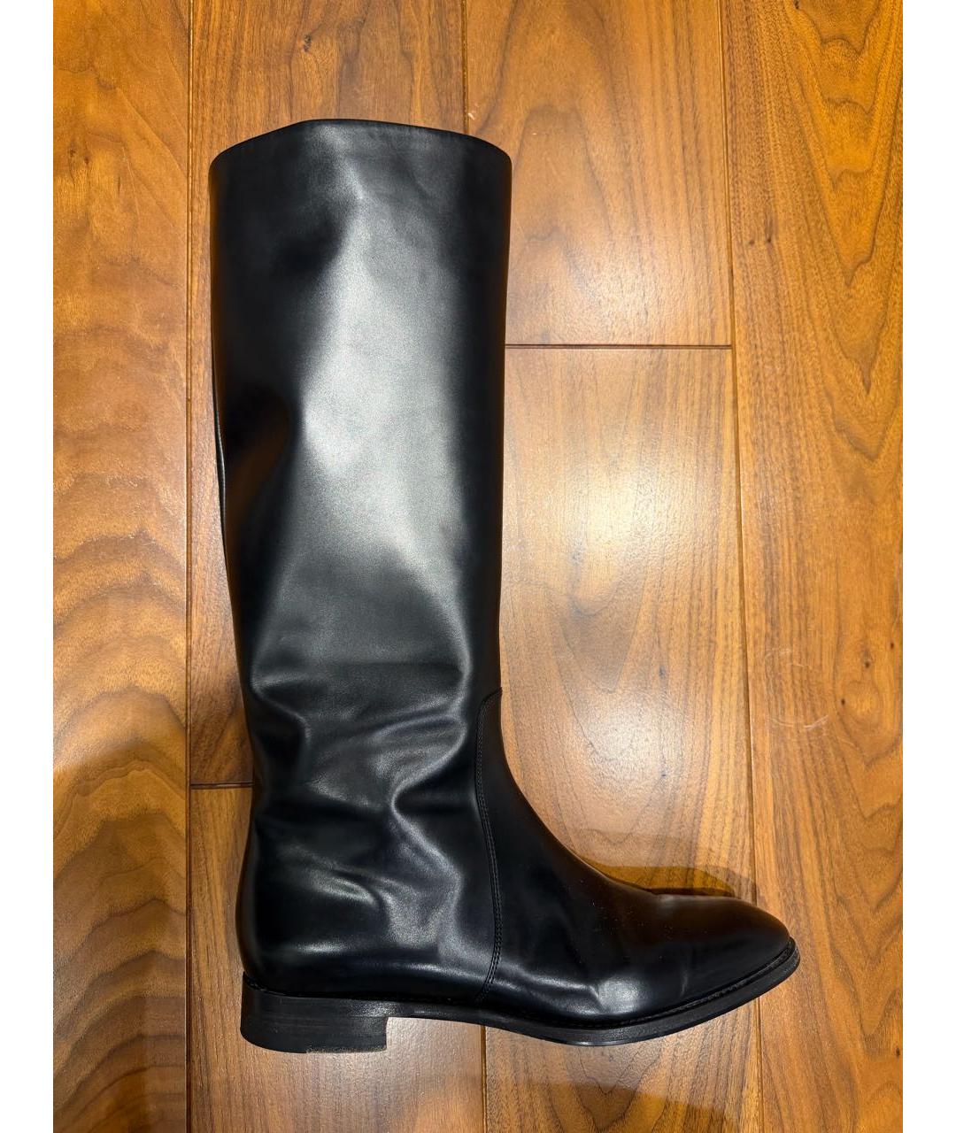 SANTONI Черные кожаные сапоги, фото 7