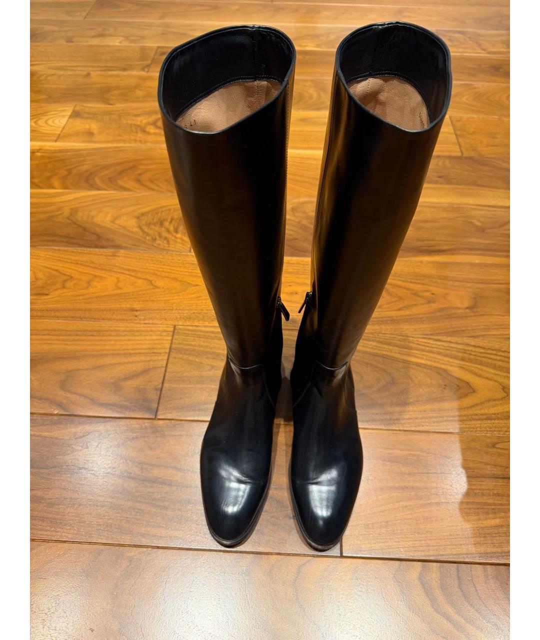 SANTONI Черные кожаные сапоги, фото 3