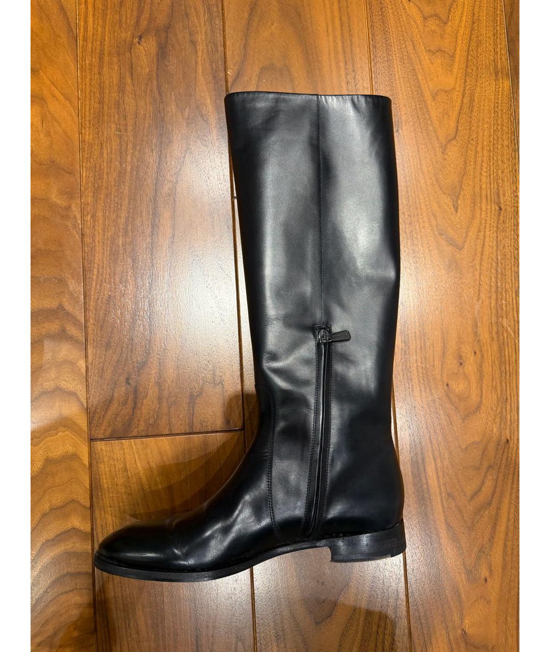 SANTONI Черные кожаные сапоги, фото 4