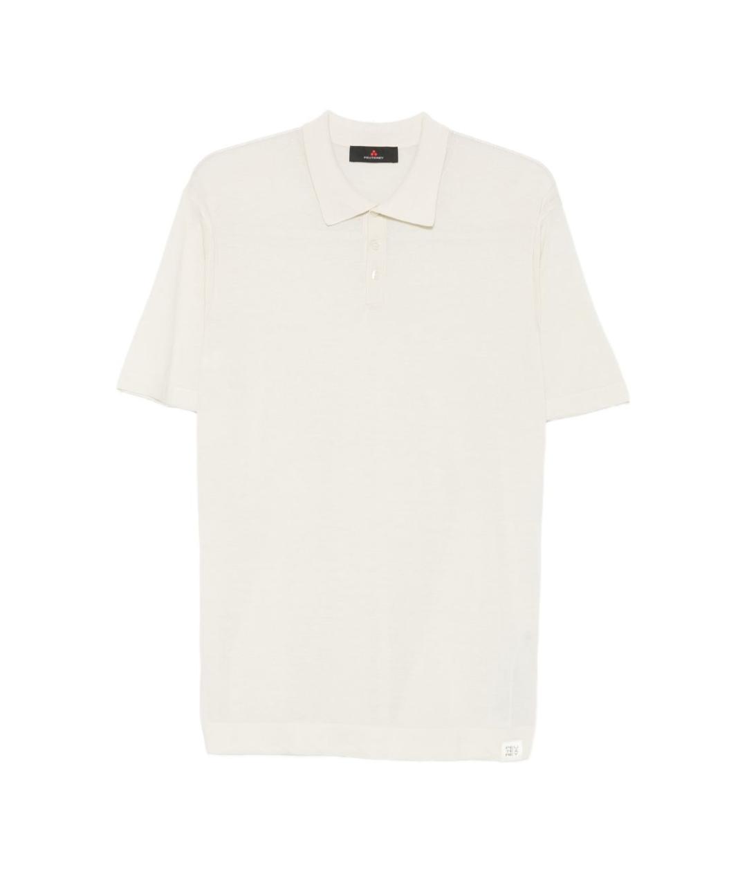 PEUTEREY Бежевое хлопковое поло с коротким рукавом, фото 1