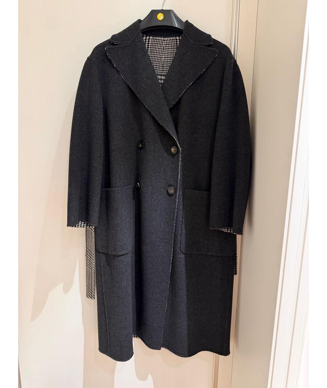 WEEKEND MAX MARA Серое шерстяное пальто, фото 2
