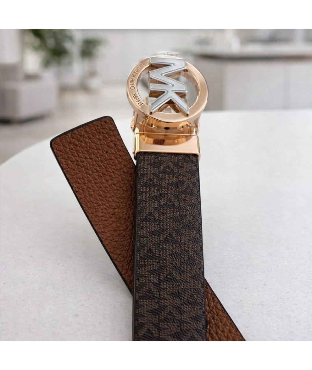 MICHAEL KORS Коричневый кожаный ремень, фото 3