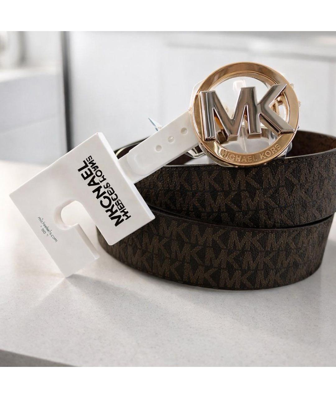 MICHAEL KORS Коричневый кожаный ремень, фото 2